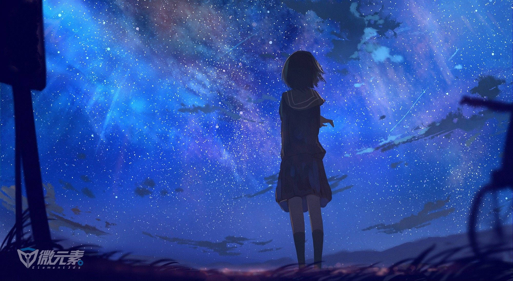 Chromebook Anime-jentebakgrunn Bakgrunner