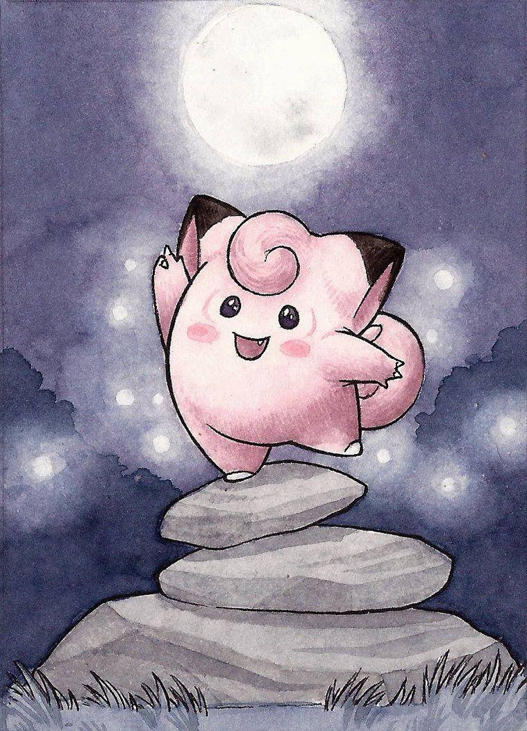 Clefairy danser under fullmåne Bakgrunner
