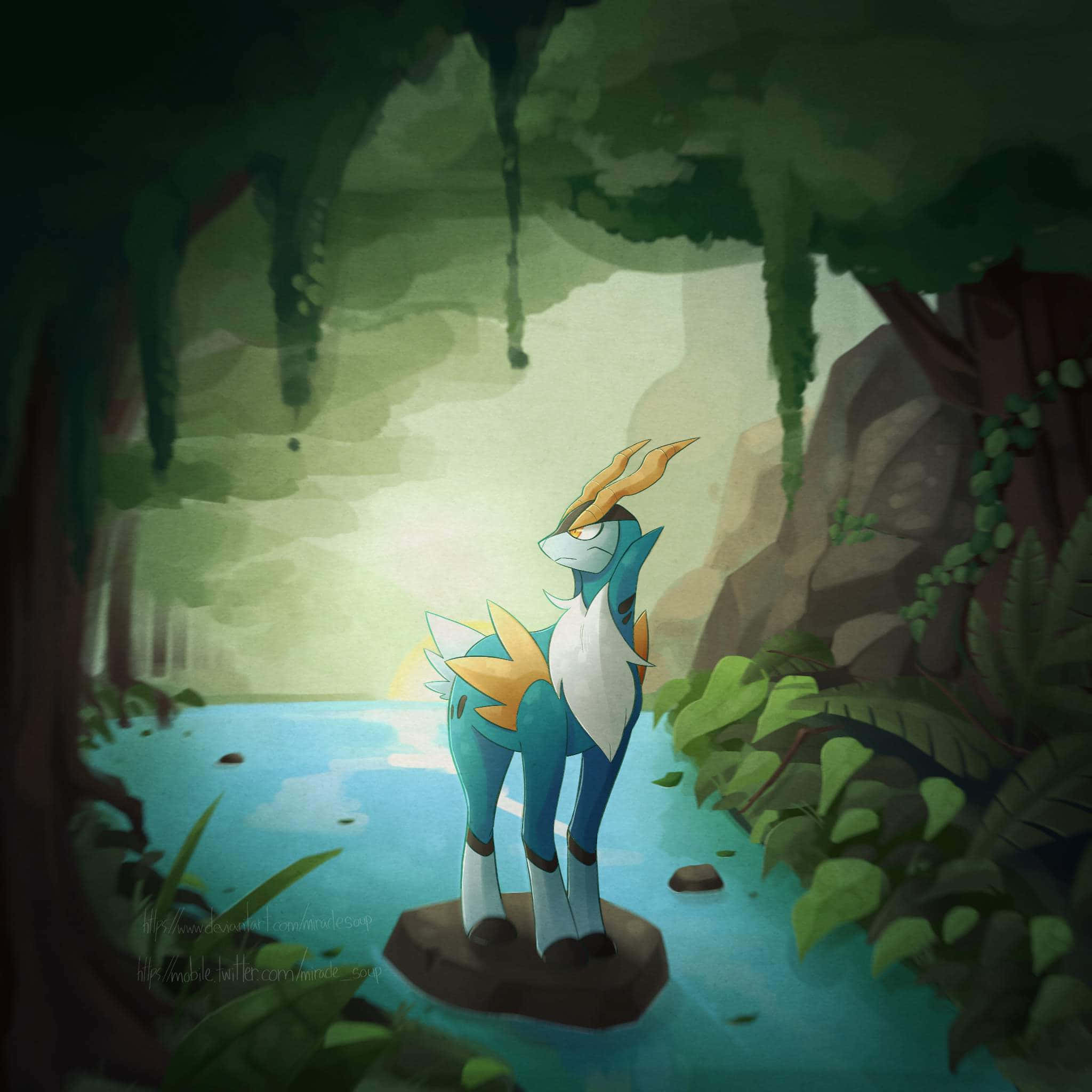 Cobalion på en stein Bakgrunner