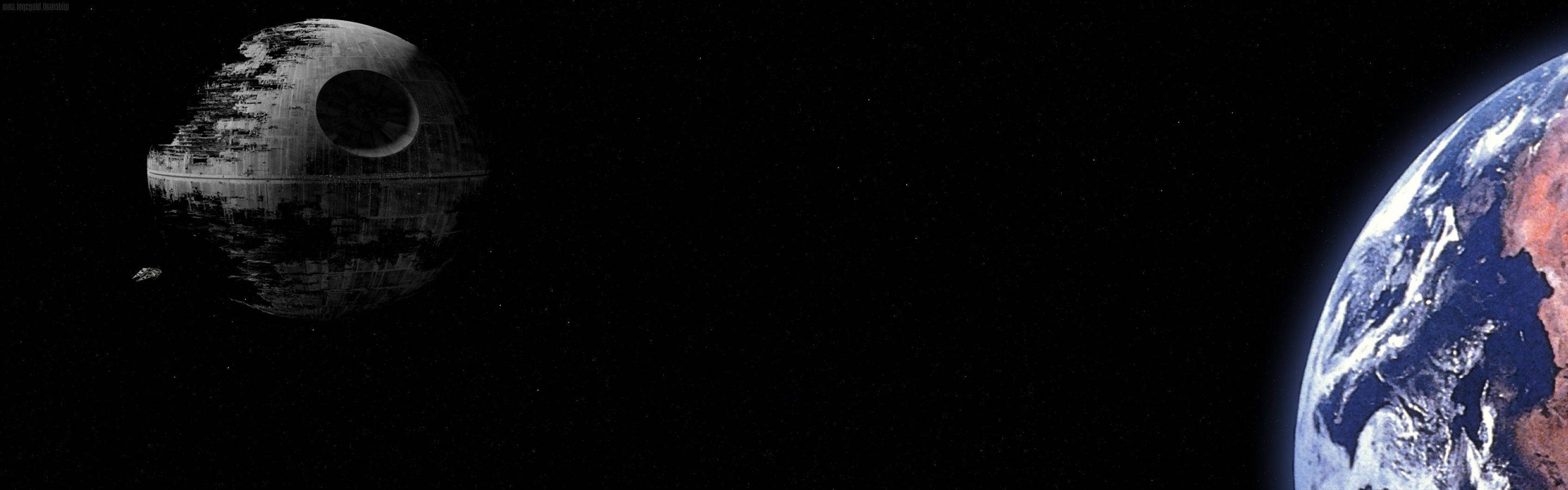 Coruscant Skyline på dobbel skjerm Bakgrunner