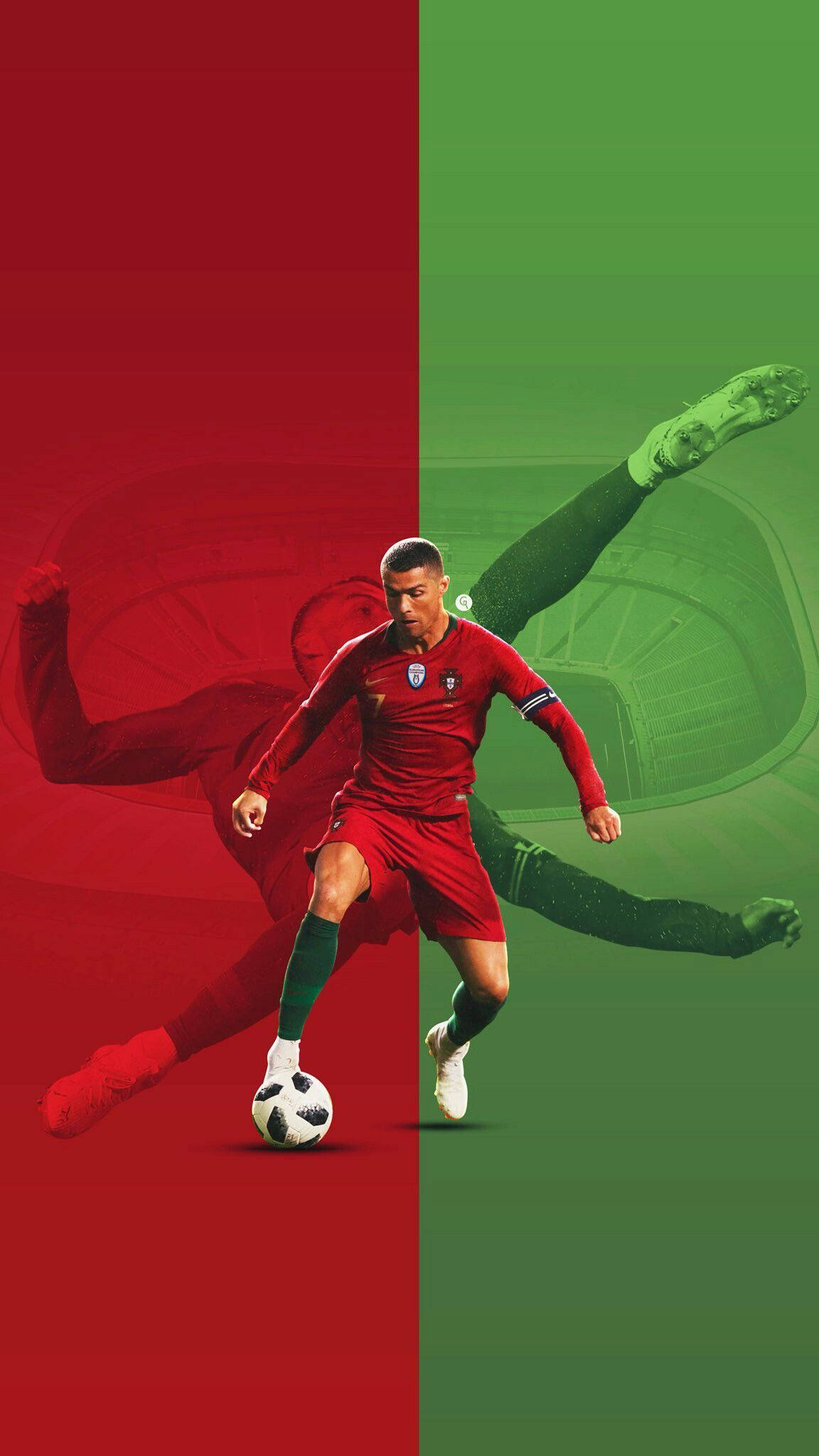 Cristiano Ronaldo kul rød og grønn tema Bakgrunner