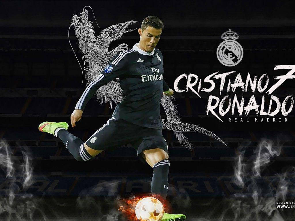 Cristiano Ronaldo Real Madrid-logo bakgrunnsbilde.
