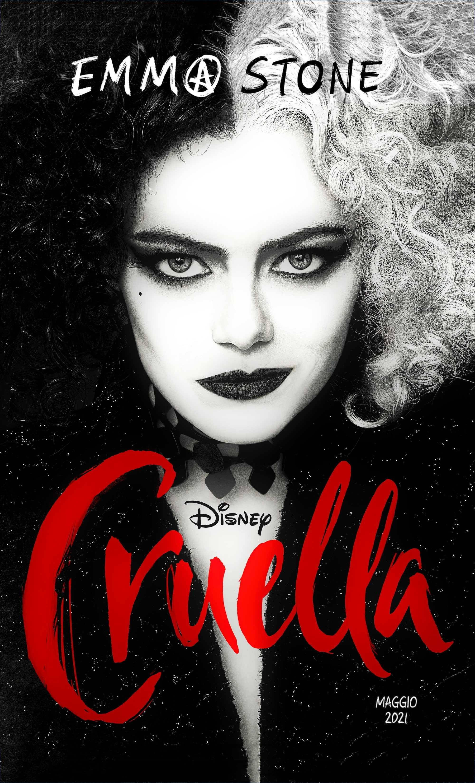 Cruella Monokrom Plakat Bakgrunner