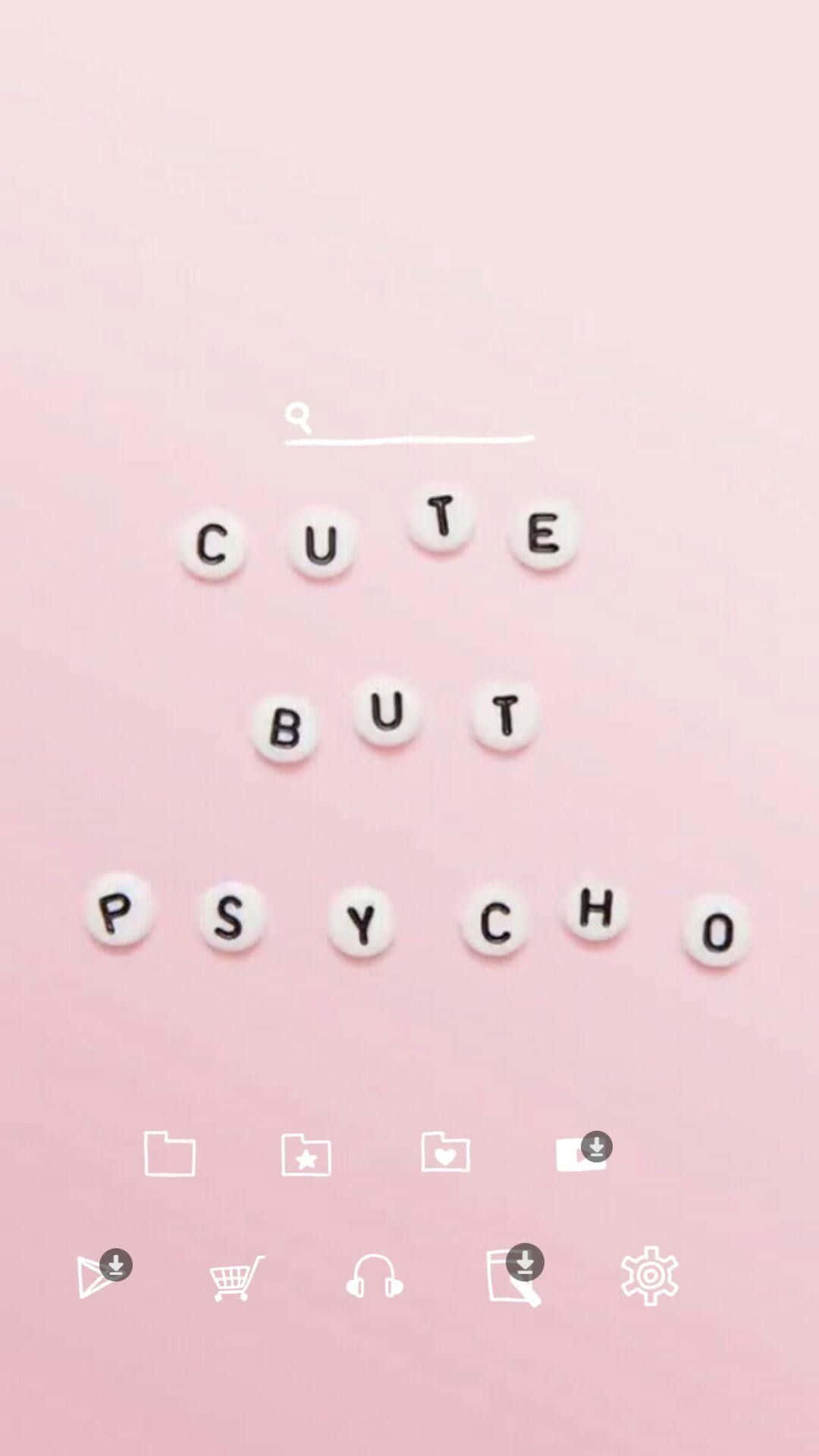 Cute But Psycho rosa estetisk iPhone Bakgrunner