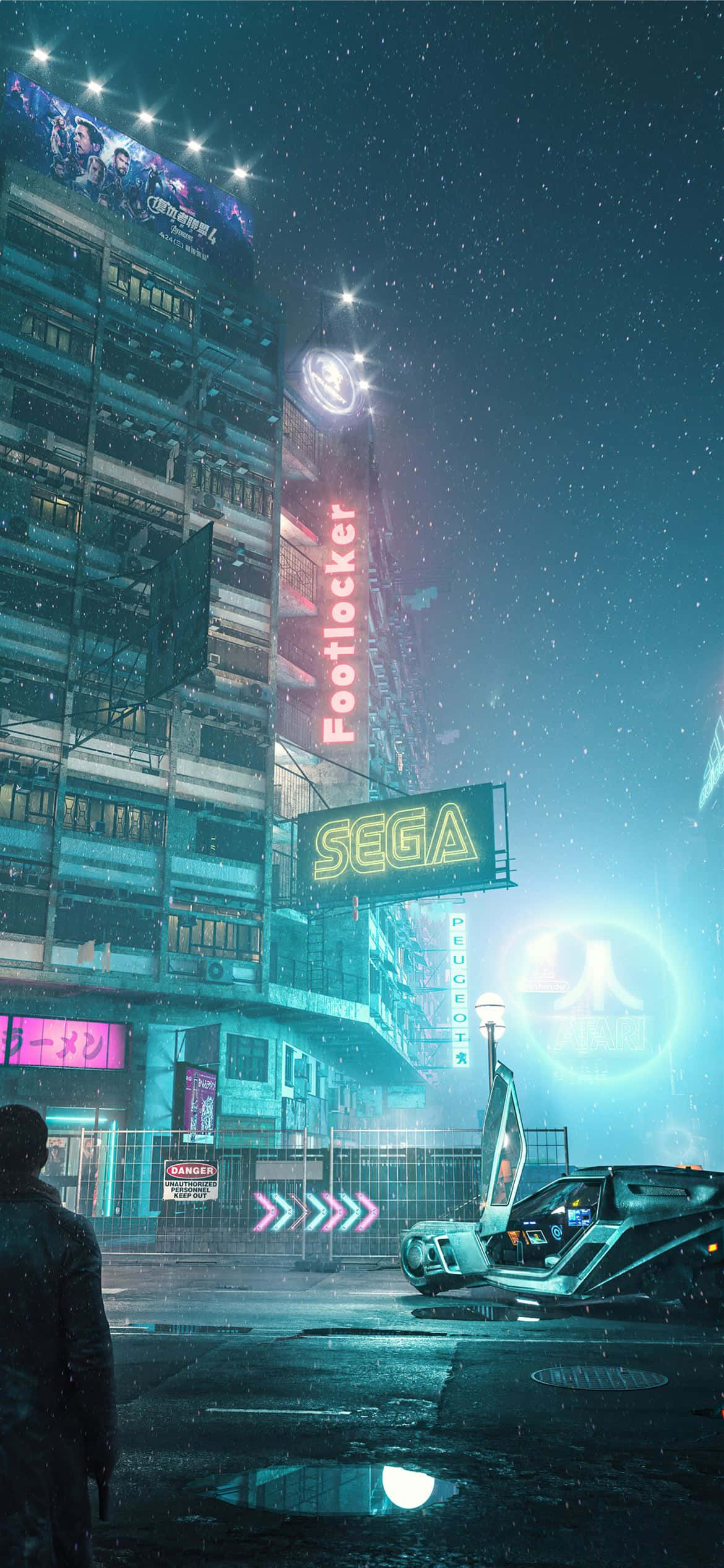 cyberpunk by - en by med en futuristisk by Bakgrunner