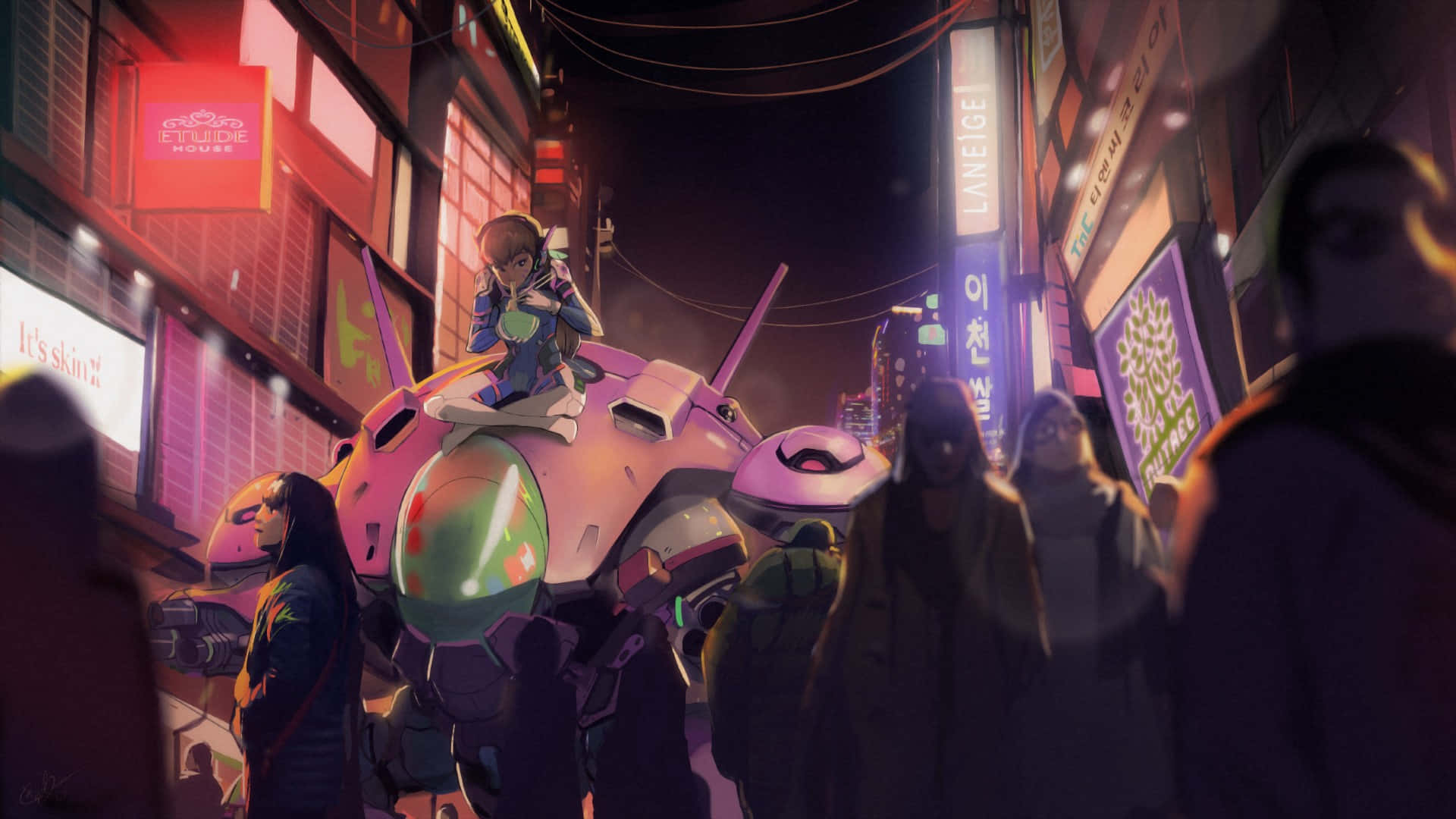 D.va Battleship 1920x1080 Overwatch Bakgrunn Bakgrunner