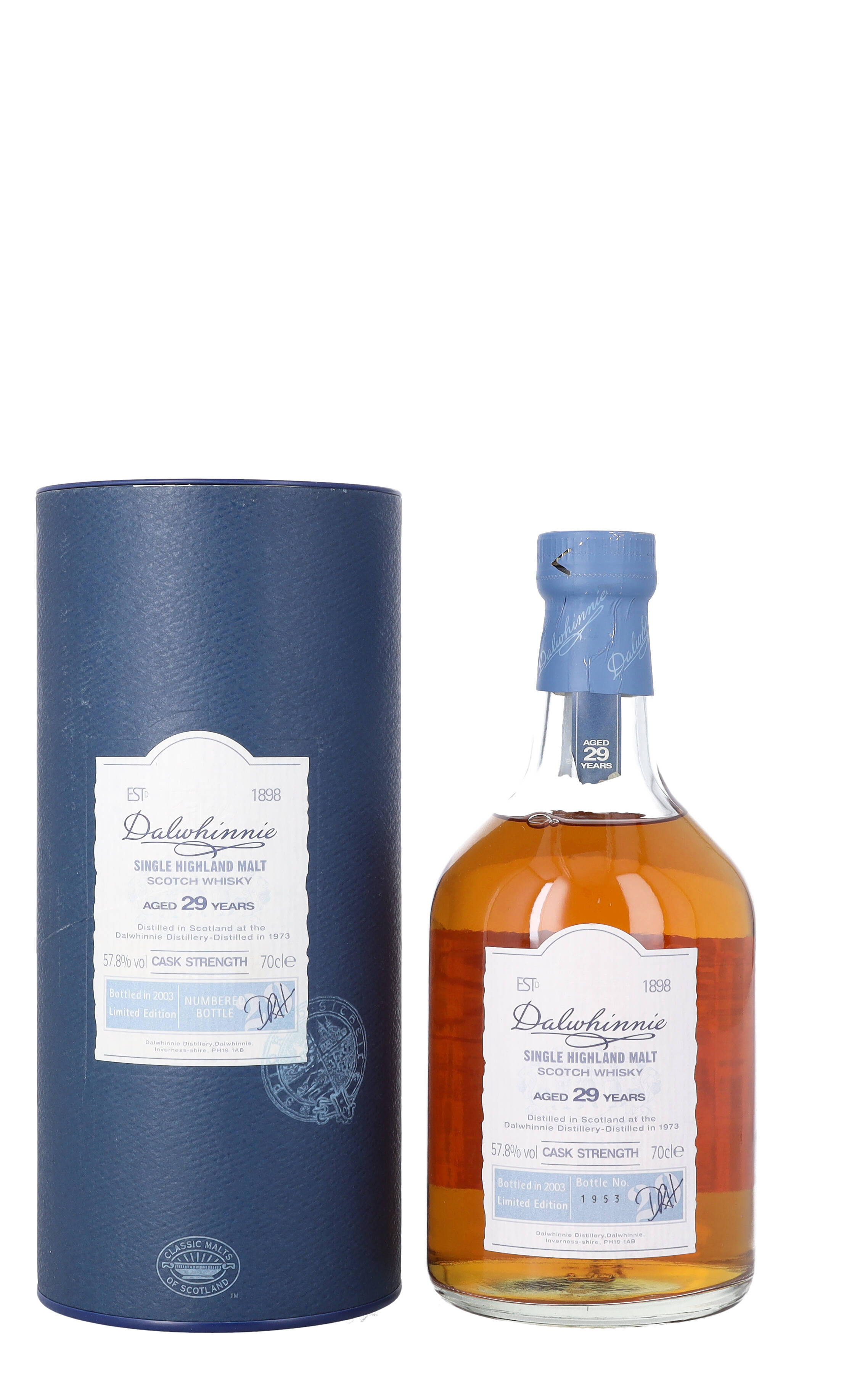 Dalwhinnie Whisky 2003 flaske Bakgrunner