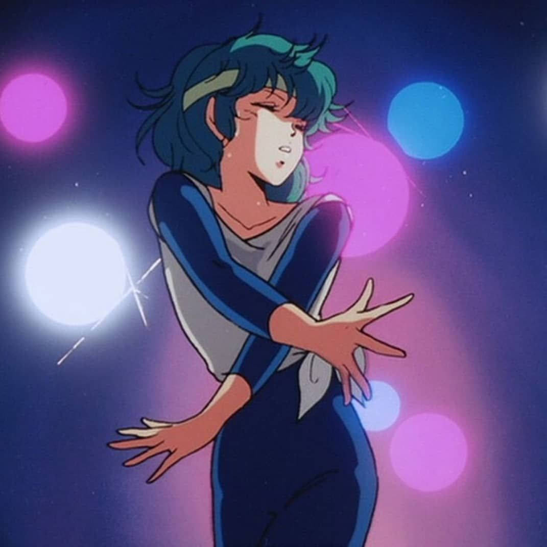 Dansende animejente i retro anime-estetikk Bakgrunner