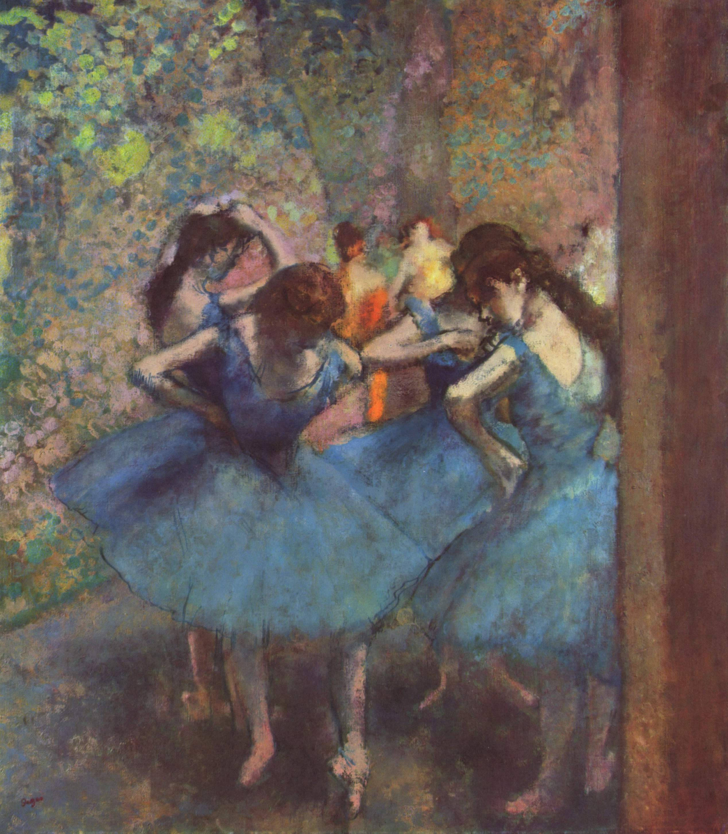 Dansere i Blått Malt av Edgar Degas Bakgrunner