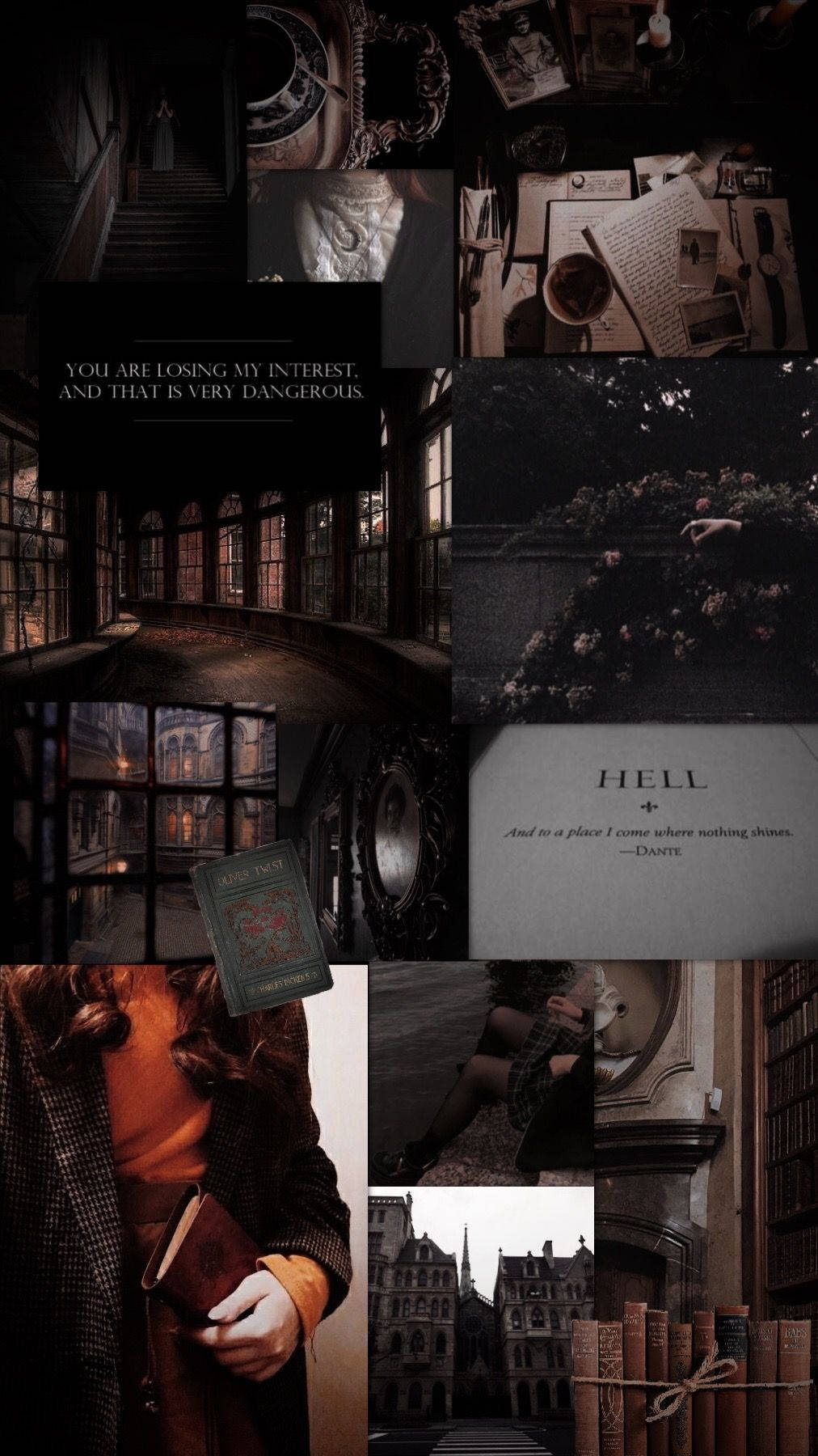 Dark Academia-estetisk collage Bakgrunner