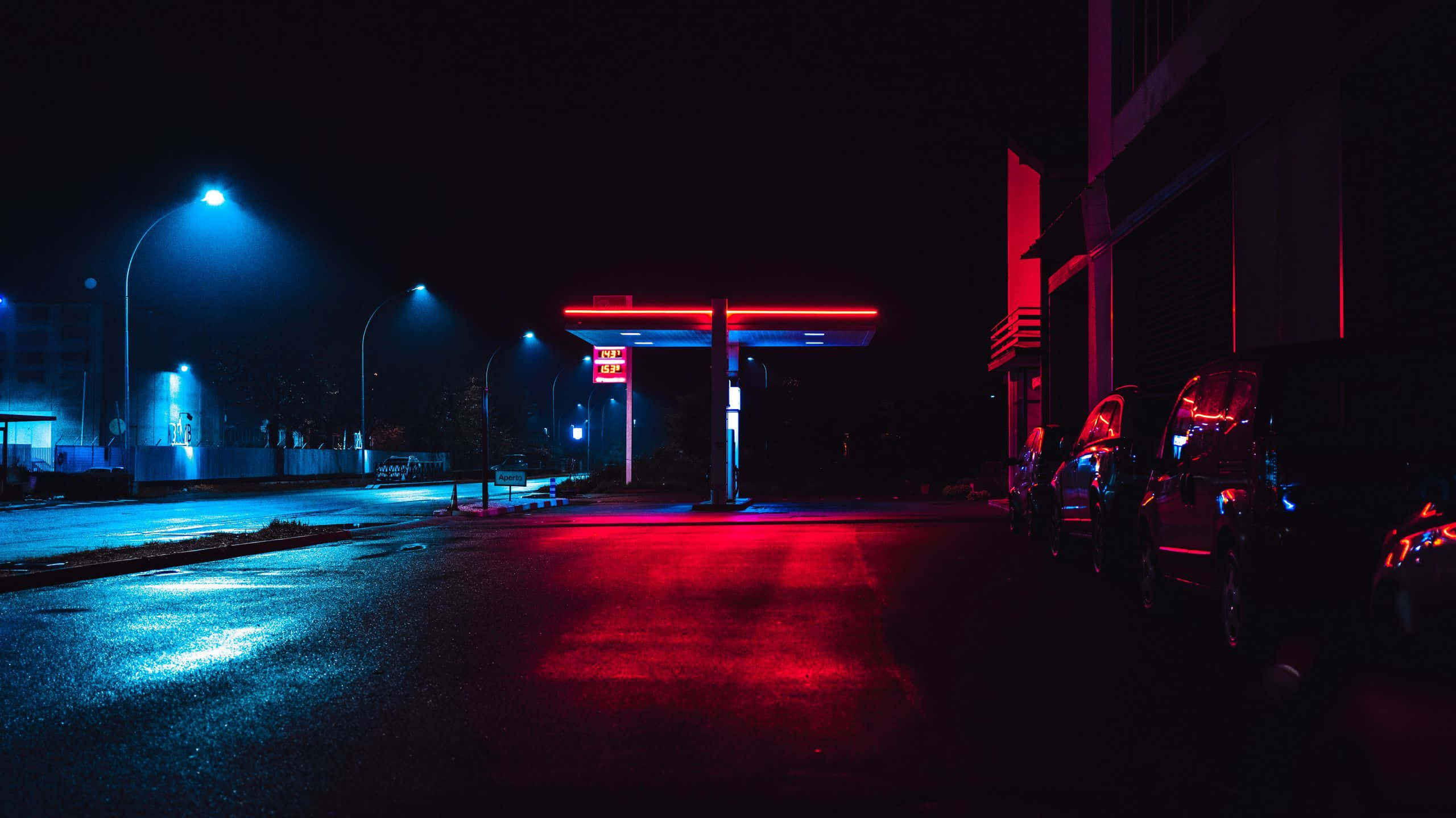 De klare lysene i Neon City Bakgrunner