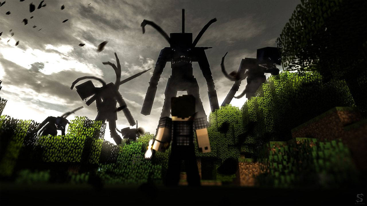 Minecraft de korrupte slavene raid angrep HD-bakgrunn