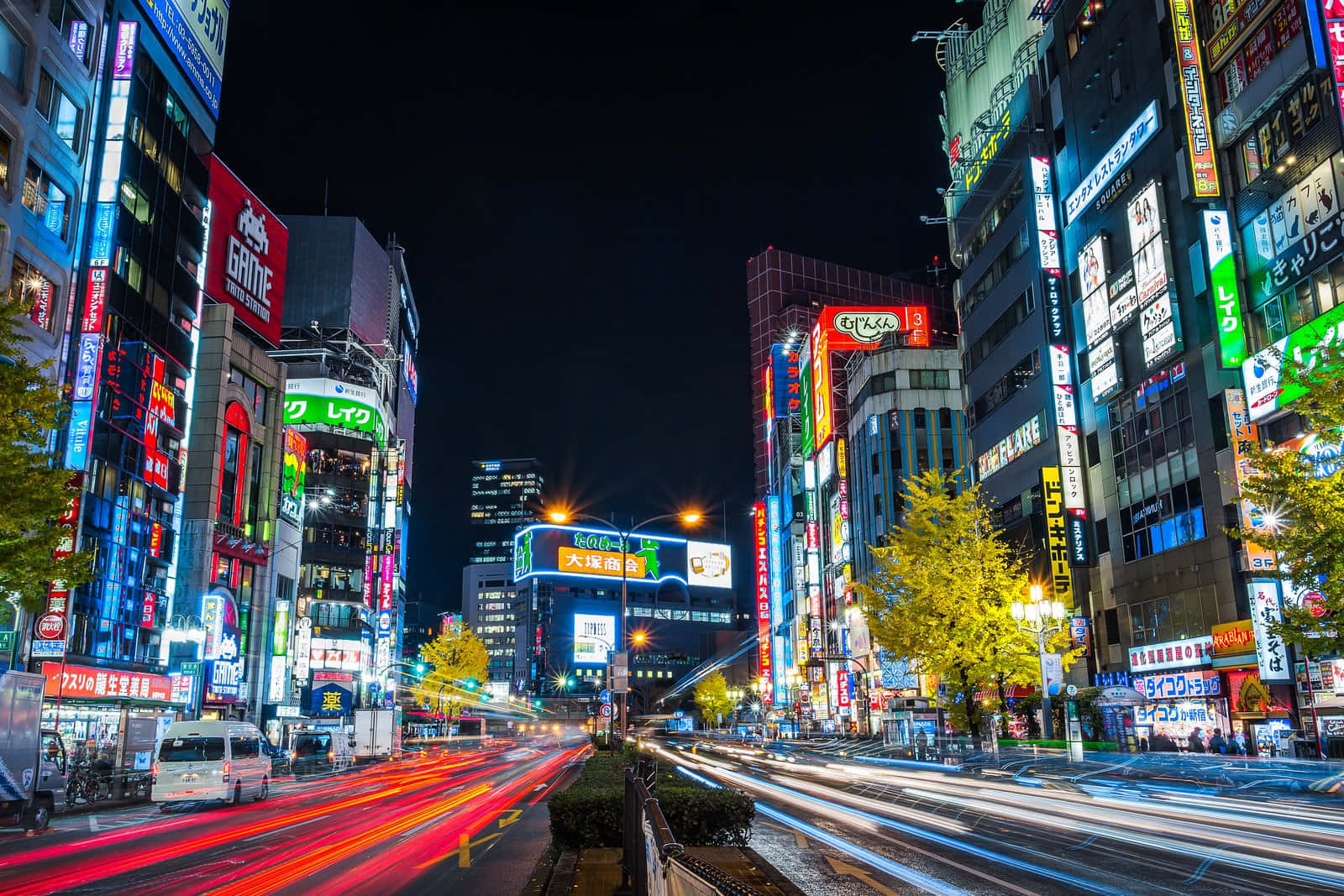 De livlige bylysene i Tokyo Bakgrunner