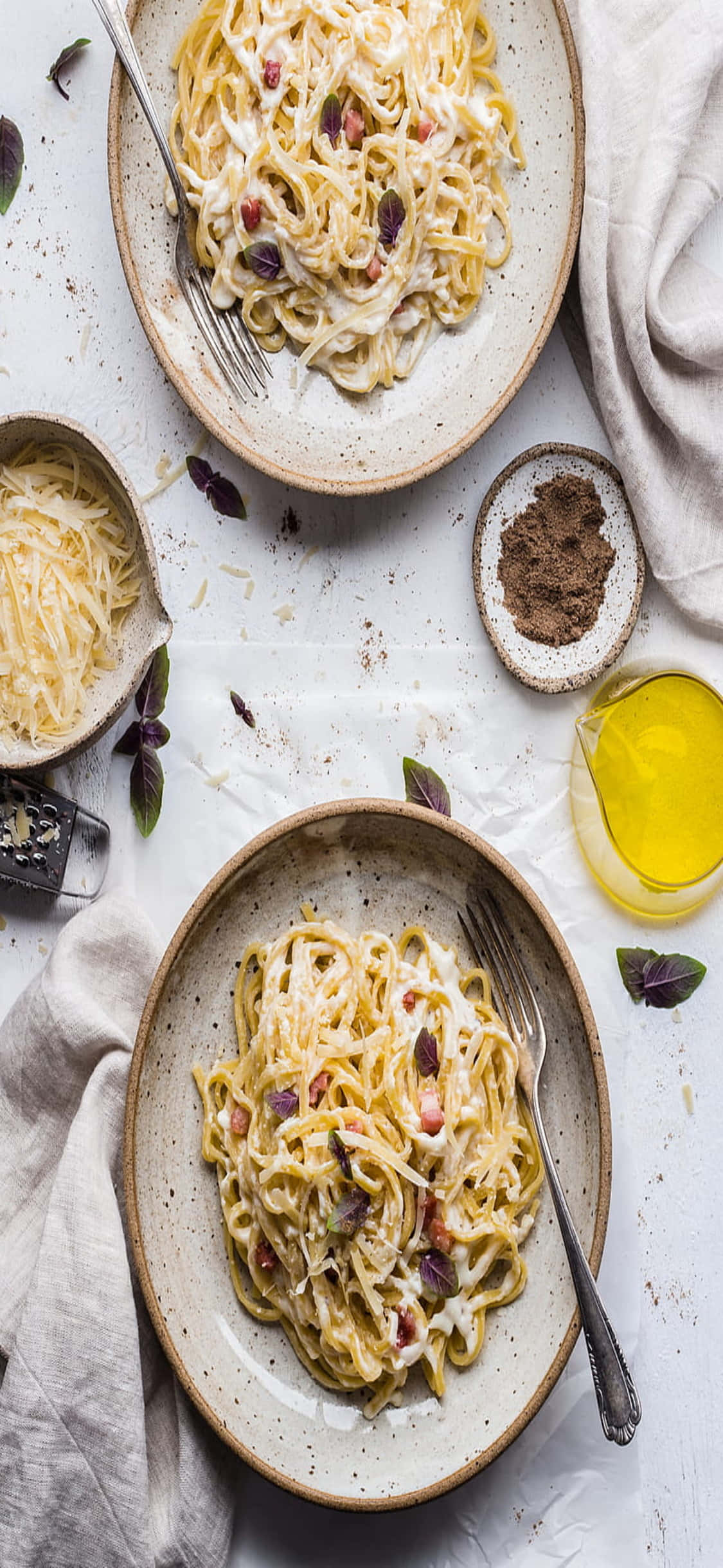 Deilig Delight med iPhone X - En Fusjon av Teknologi og Pasta Bakgrunner