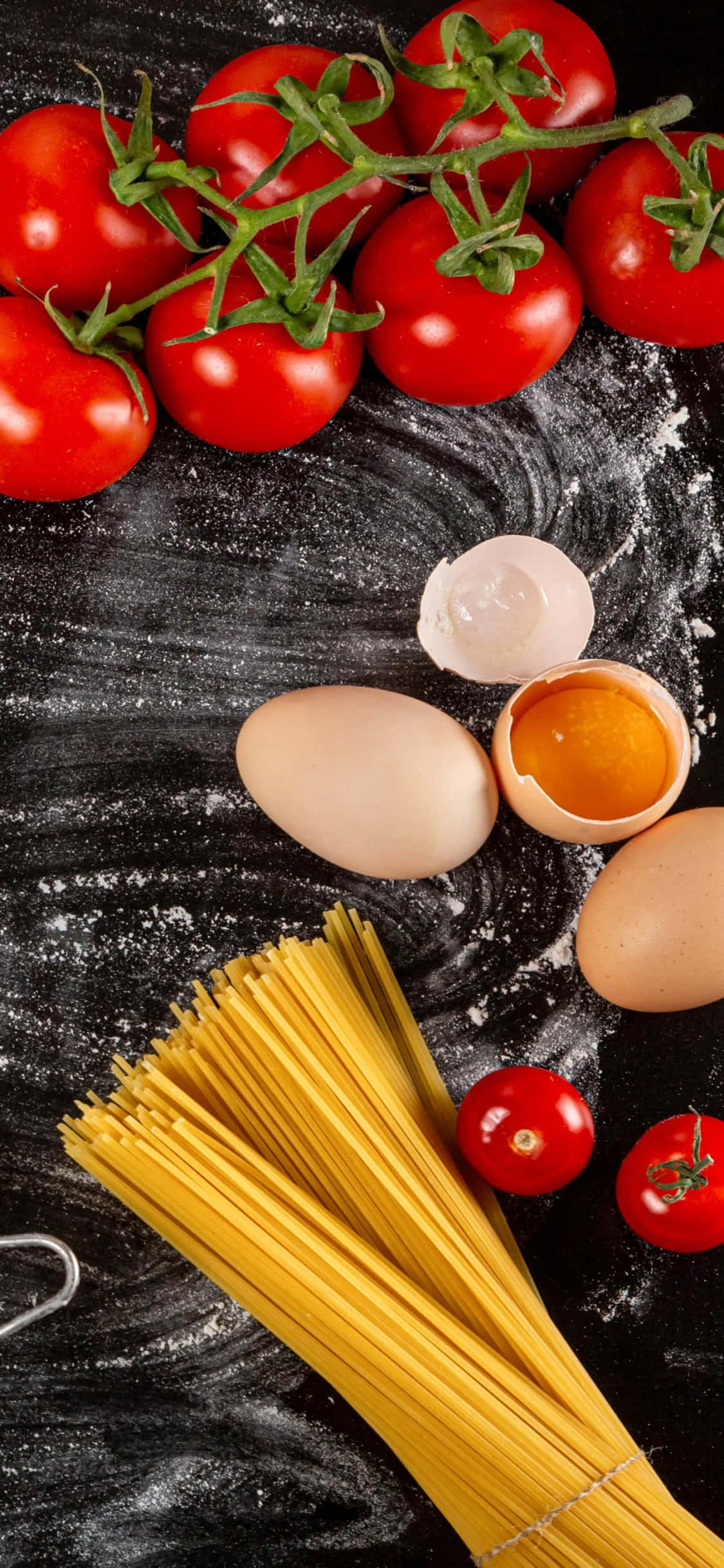 Deilig Ukokt Pasta-arrangement på iPhone X Bakgrunn Bakgrunner