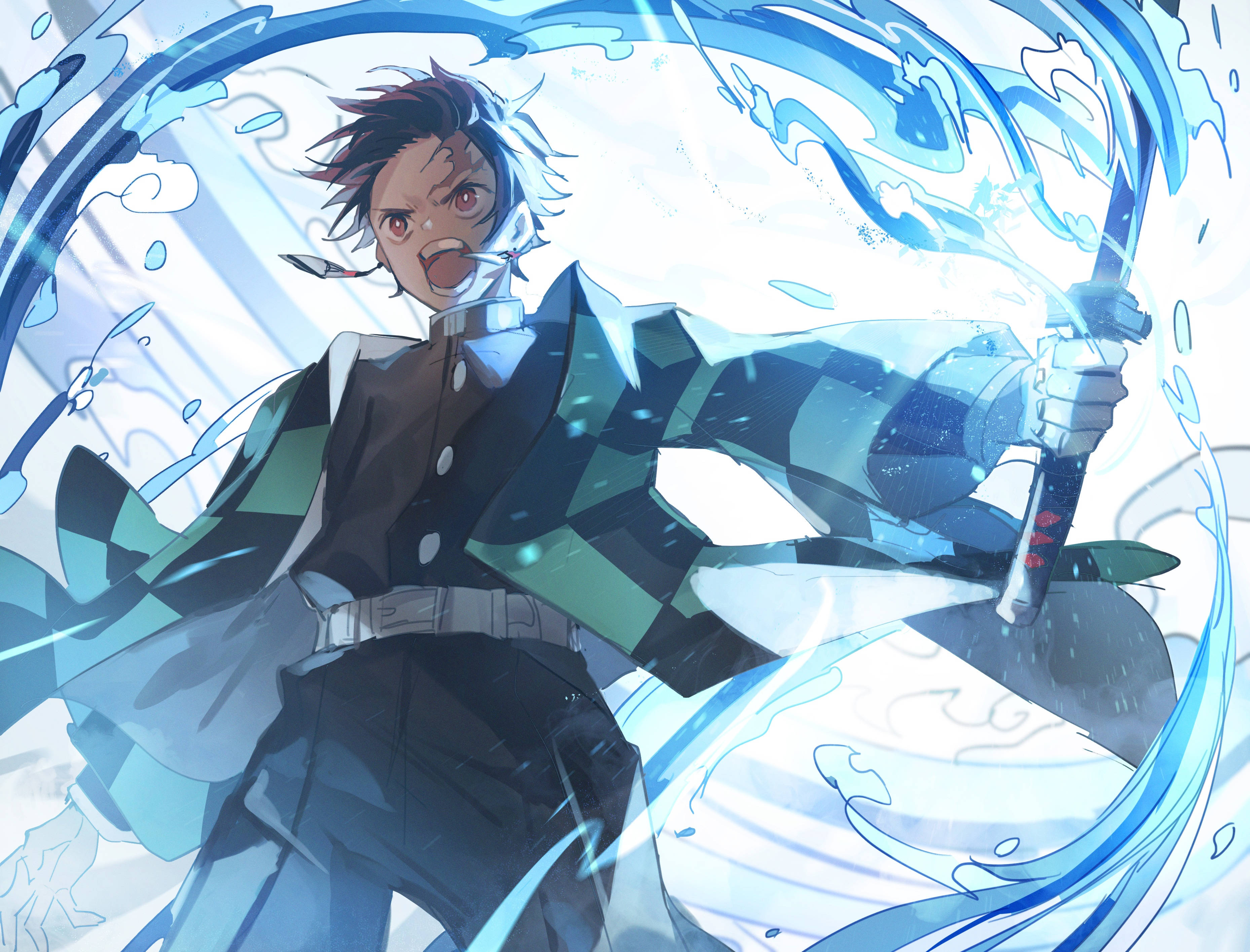 Demon Slayer 4K Tanjiro Vann Bakgrunner
