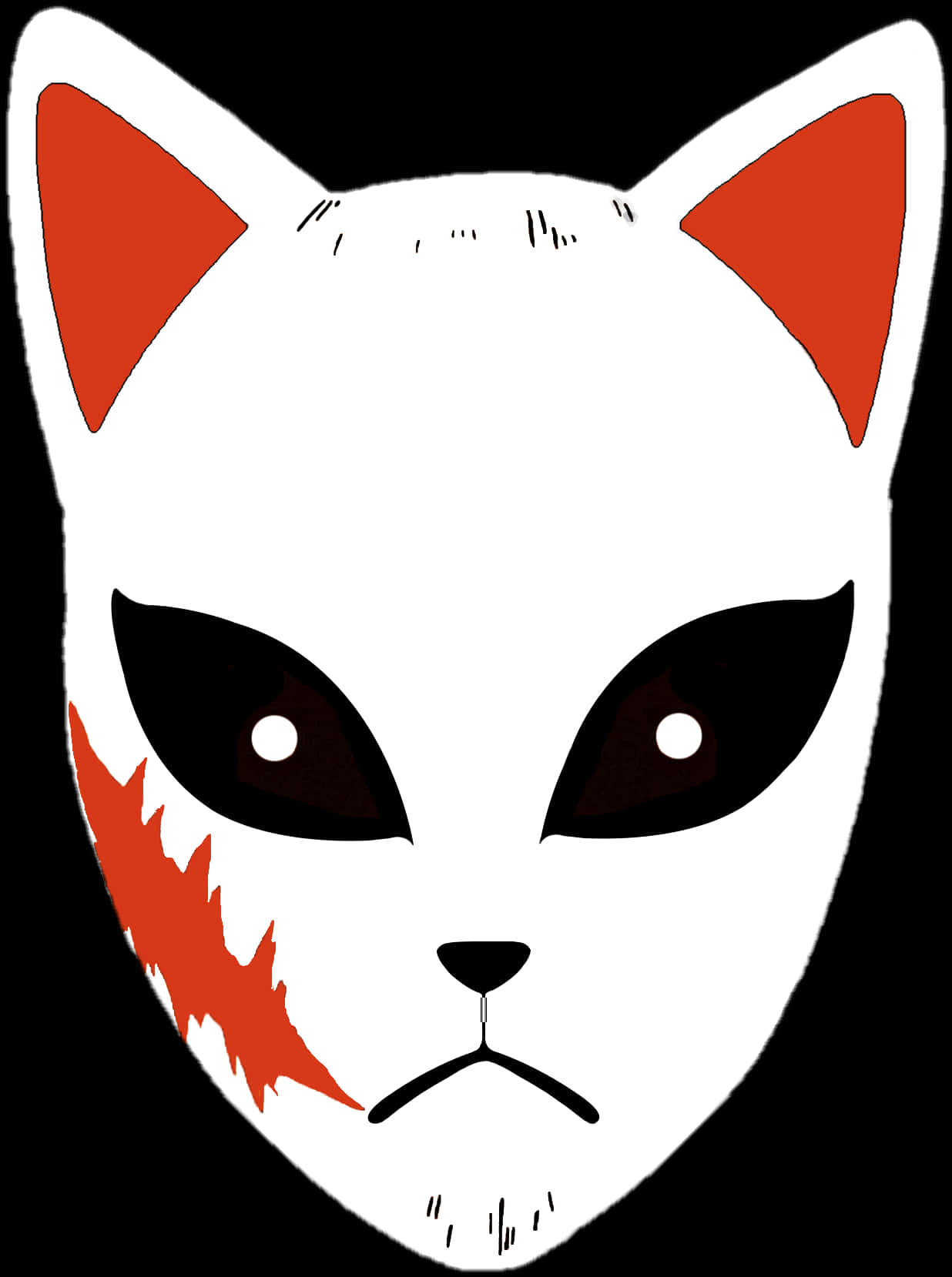 Demon Slayer Fox Mask Vektor Bakgrunner