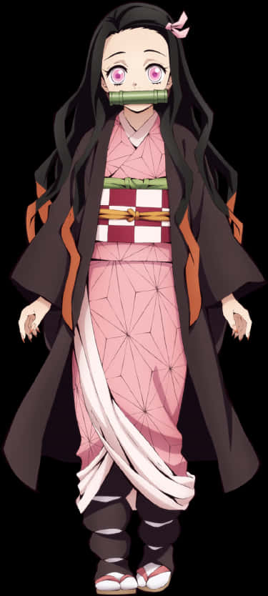 Demon Slayer-karakteren Nezuko Kamado i helfigur Bakgrunner