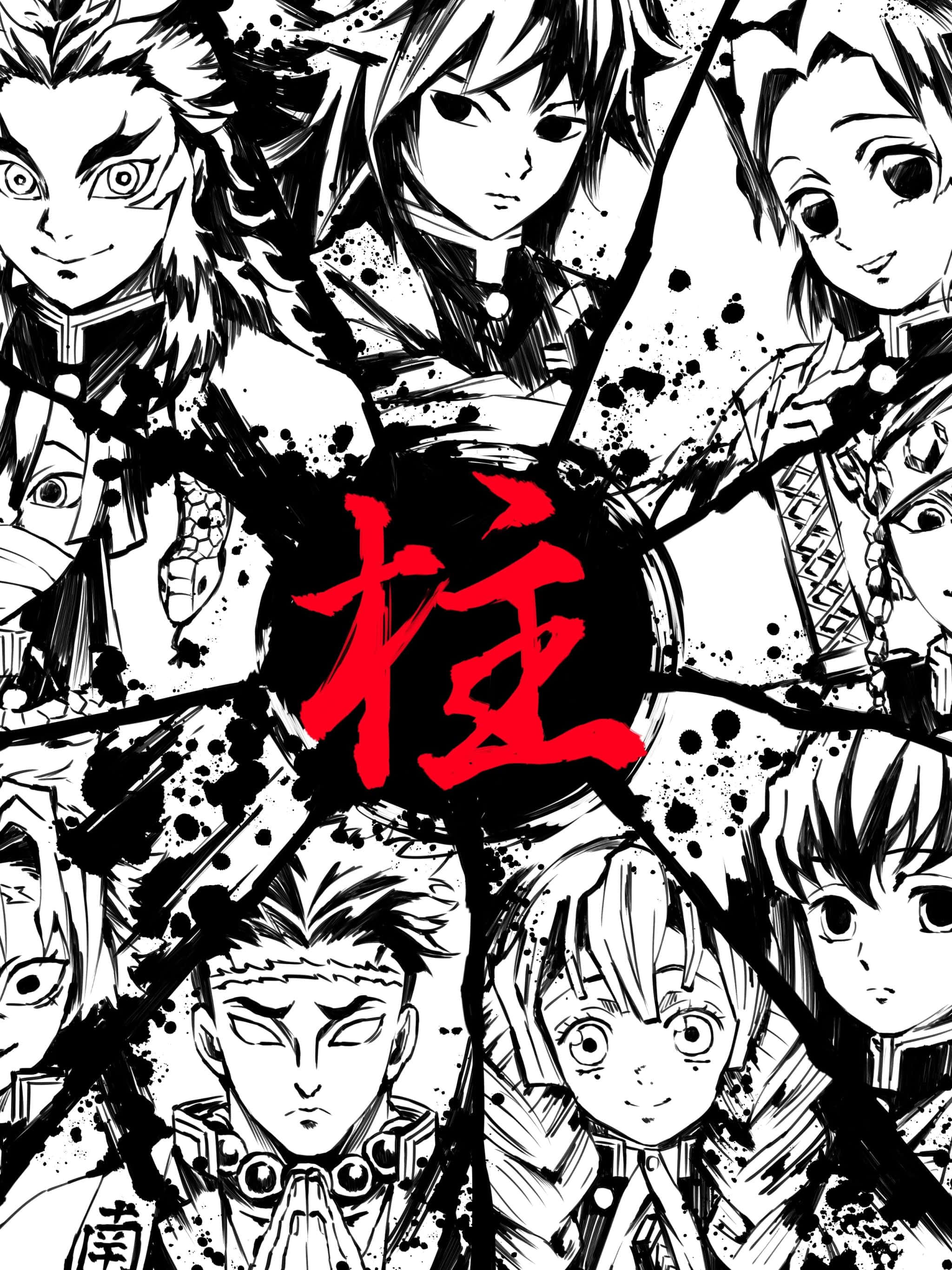 Demon Slayer Manga iPhone Låseskjerm Bakgrunner