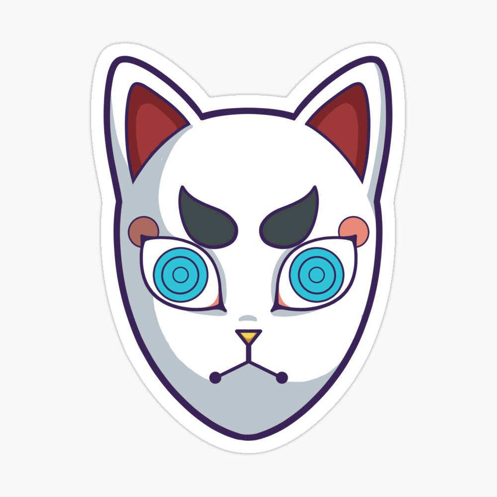 Demon Slayer maske blå øyne katt Bakgrunner