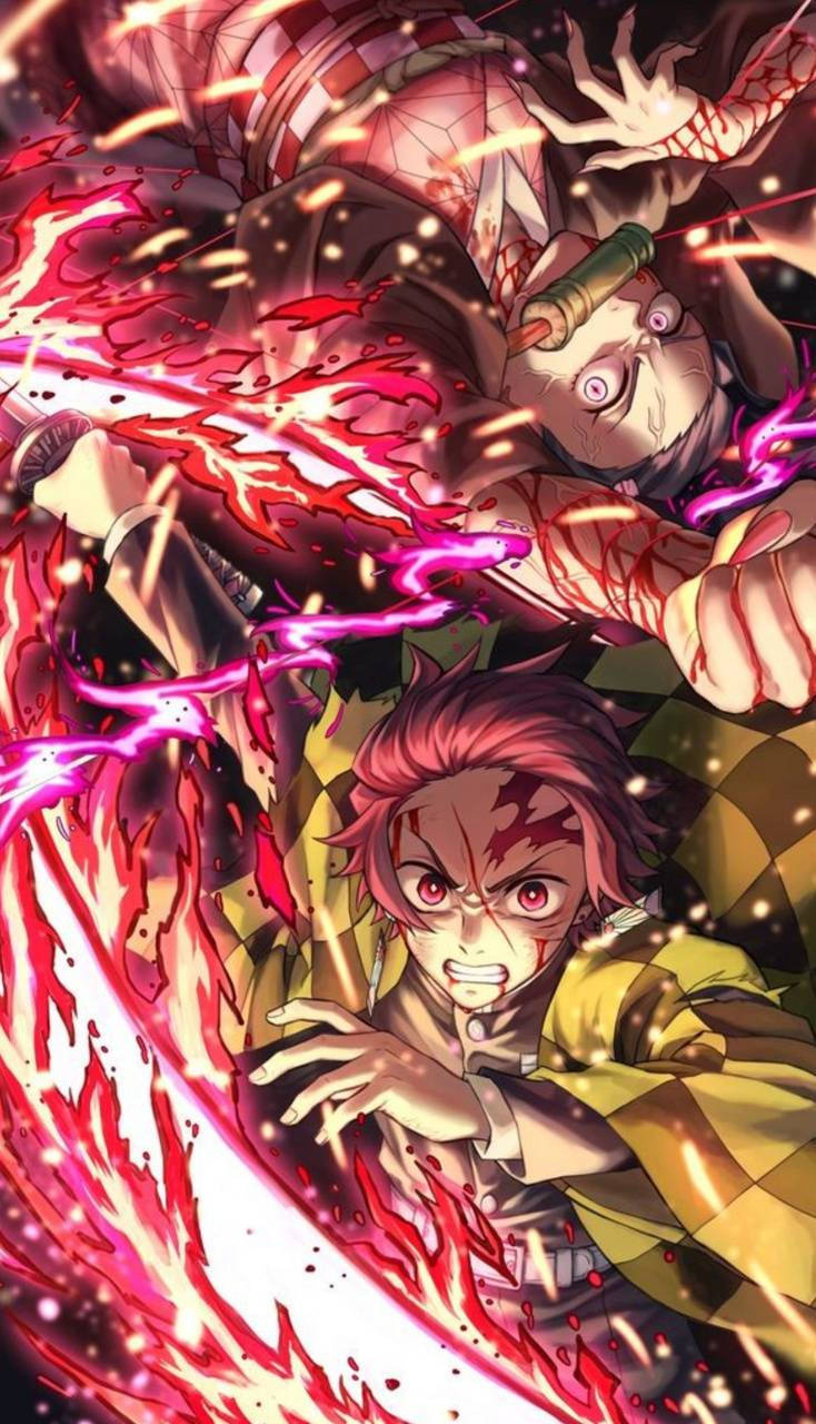 Demon Slayer Tanjiro Rasende Sol Bakgrunner