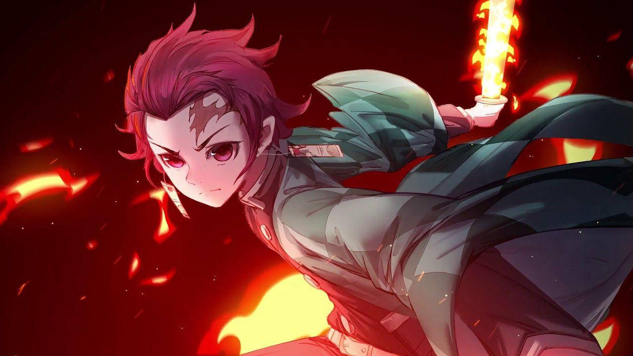 Demon Slayer Tanjiro Ild Bakgrunner