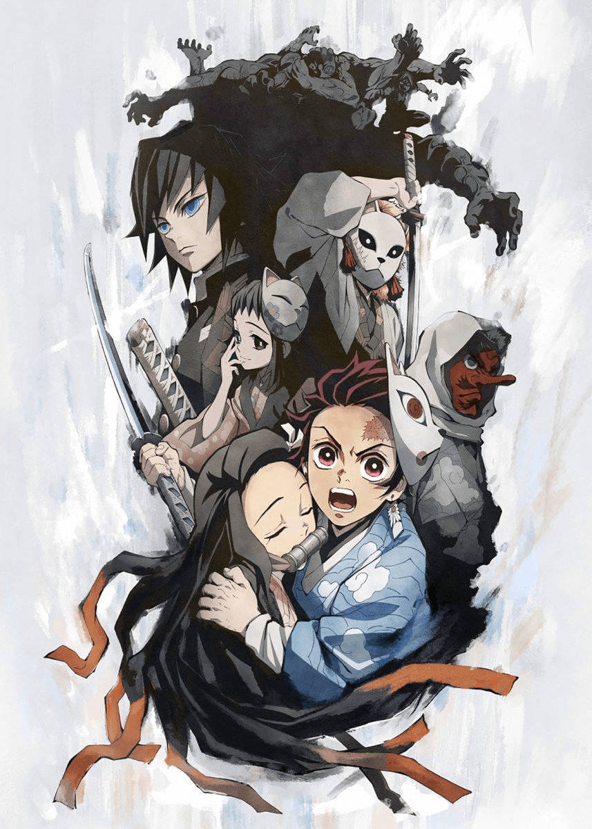 Demon Slayer Tanjiro-karakterer Bakgrunner