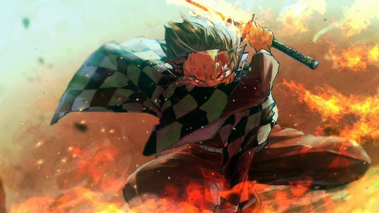 Demon Slayer Tanjiro pusteteknikk Bakgrunner