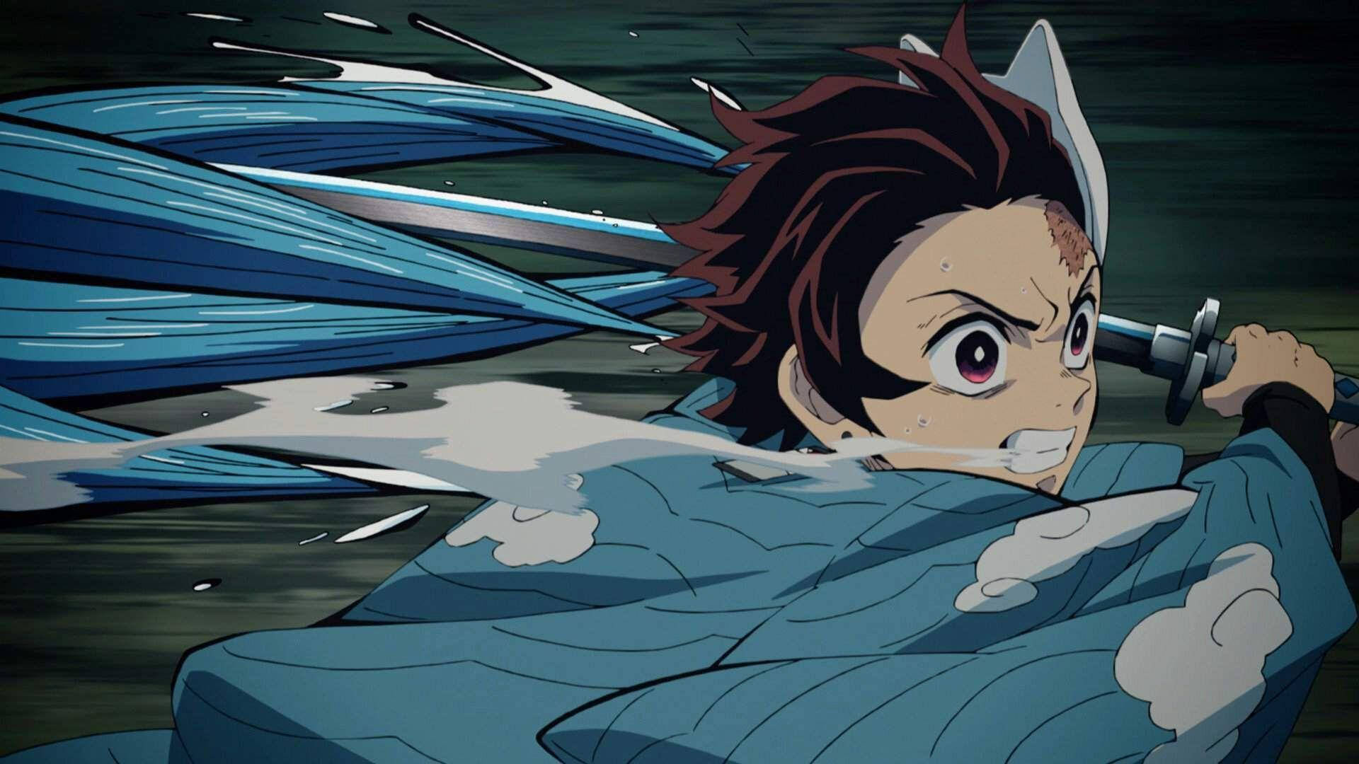 Demon Slayer Tanjiro Tredje Form Bakgrunner