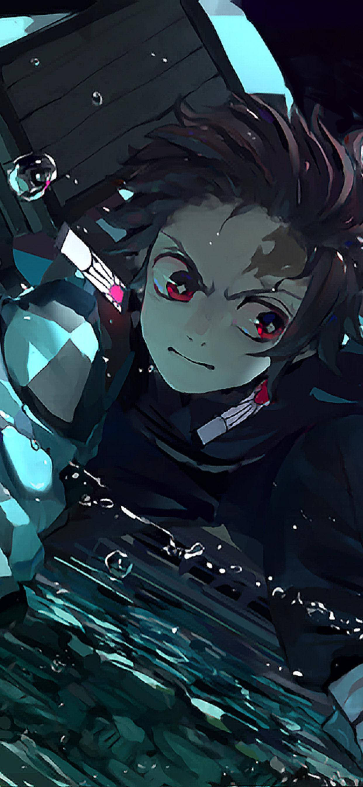 Demon Slayer Telefon Tanjiro Turbulent Bakgrunner
