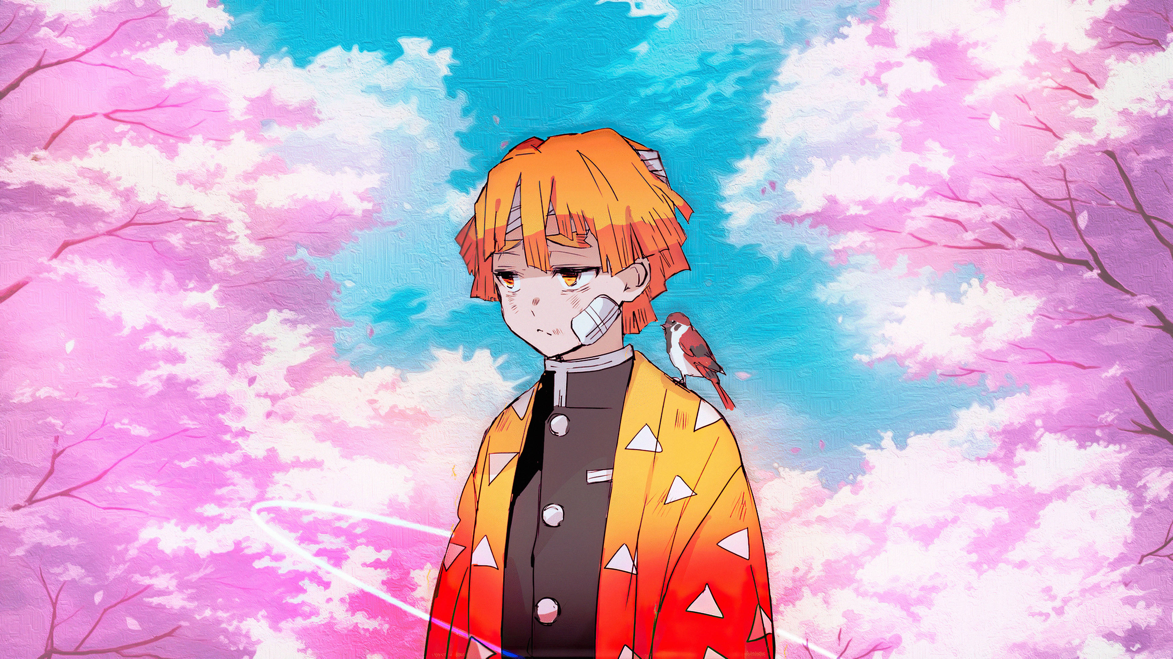 Demon Slayer trist Zenitsu Bakgrunner