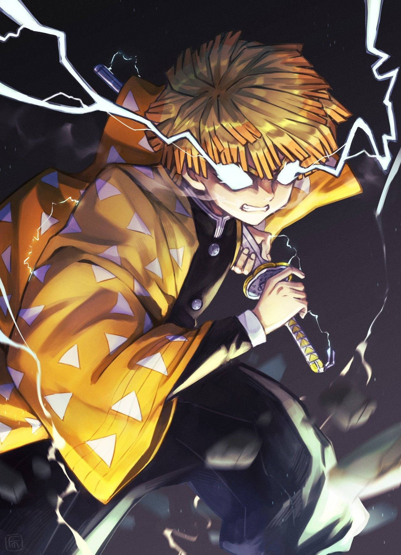 Demon Slayer Zenitsu Lynøyne Bakgrunner