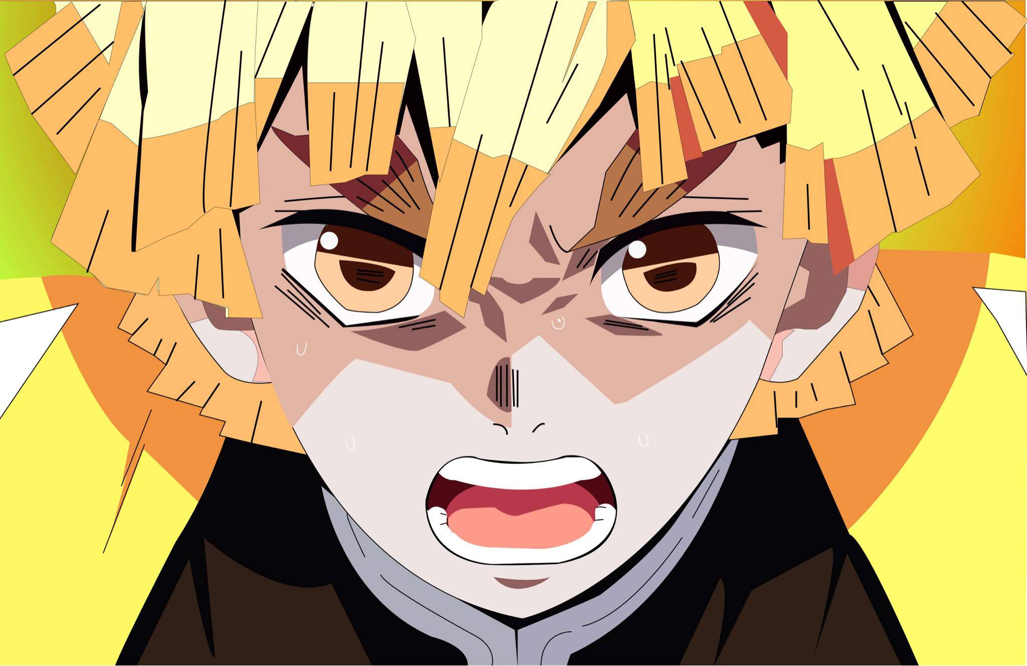 Demon Slayer Zenitsu nærbilde Bakgrunner