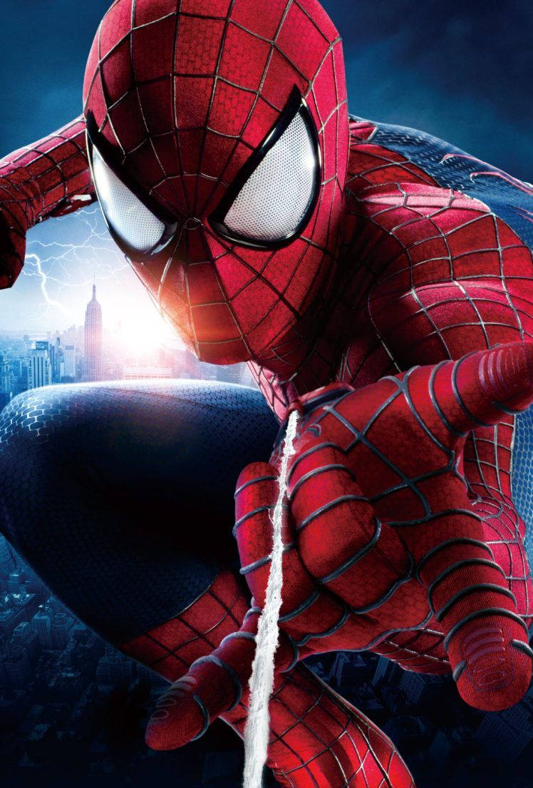 Edderkoppmannen, Marvel-superhelt i aksjon, som bruker spindelvevteknikken sin.