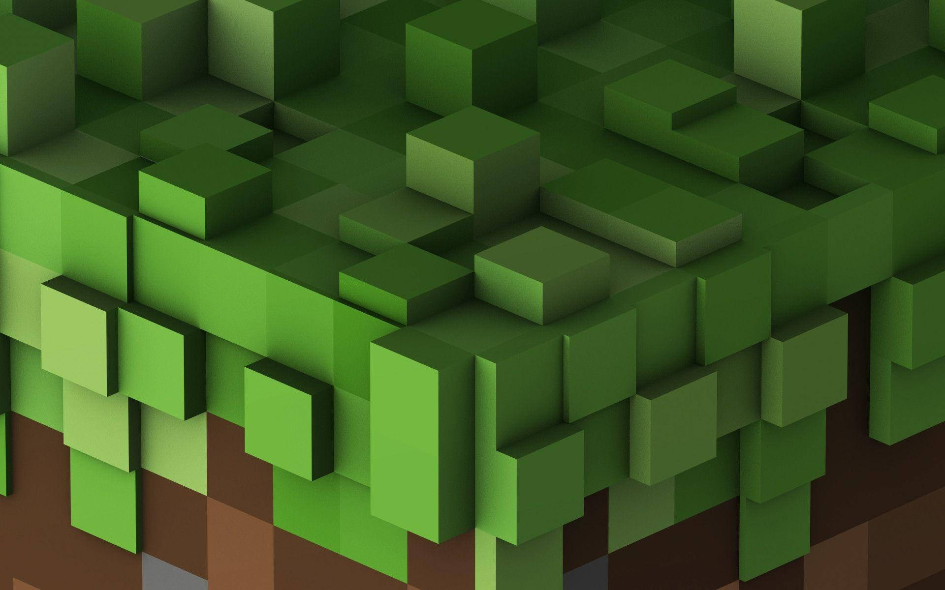 Minecraft jord gress i kubisk HD-bakgrunn