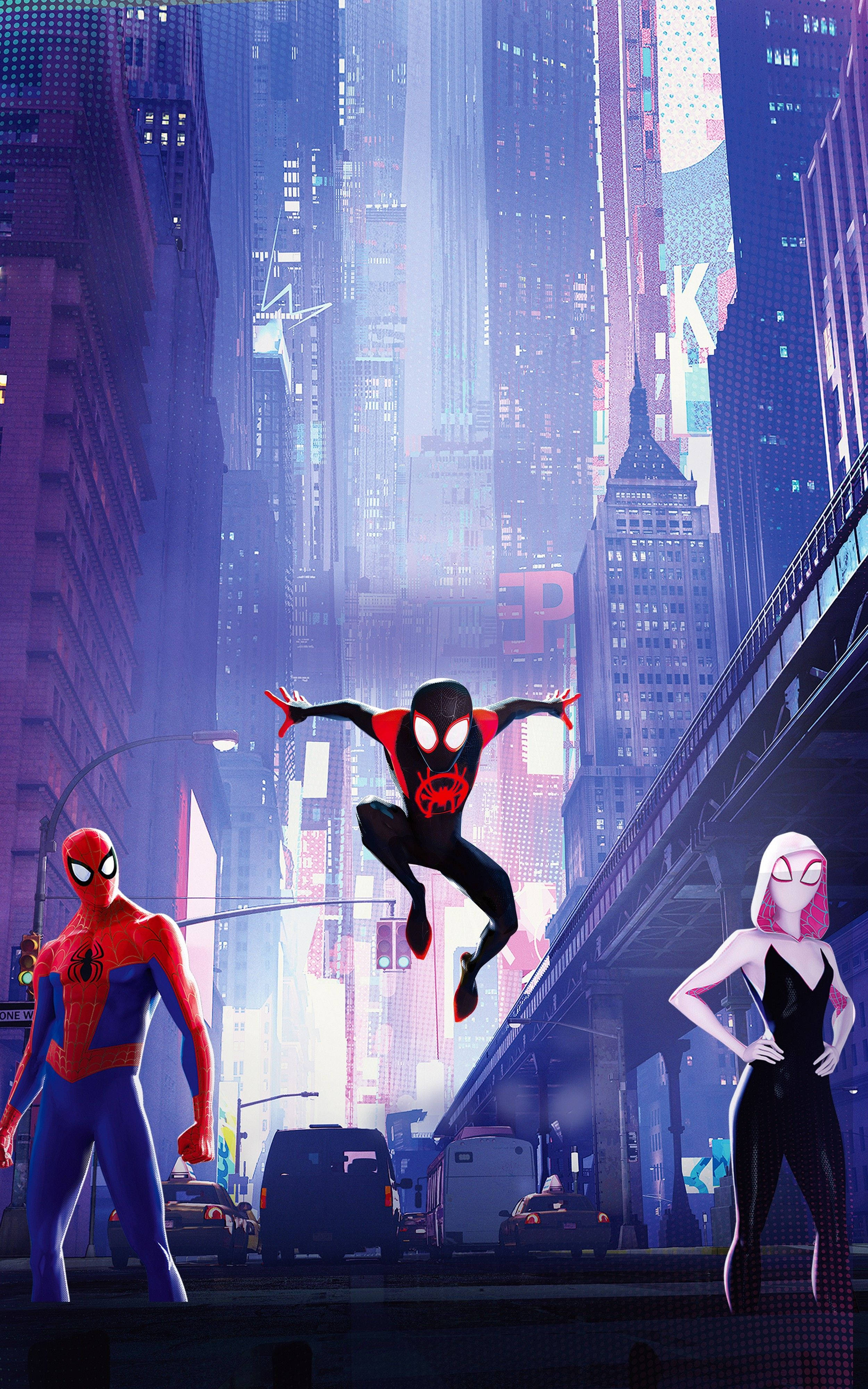 Den Spektakulære Spider-Verse Forener Tre Spider-Men Bakgrunner