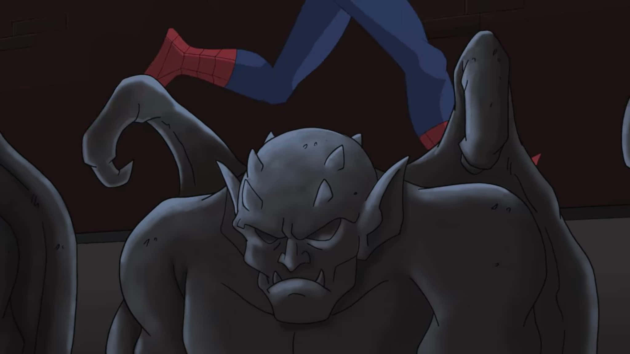 Den spektakulære Spider-Man som svinger seg høyt over byen Bakgrunner