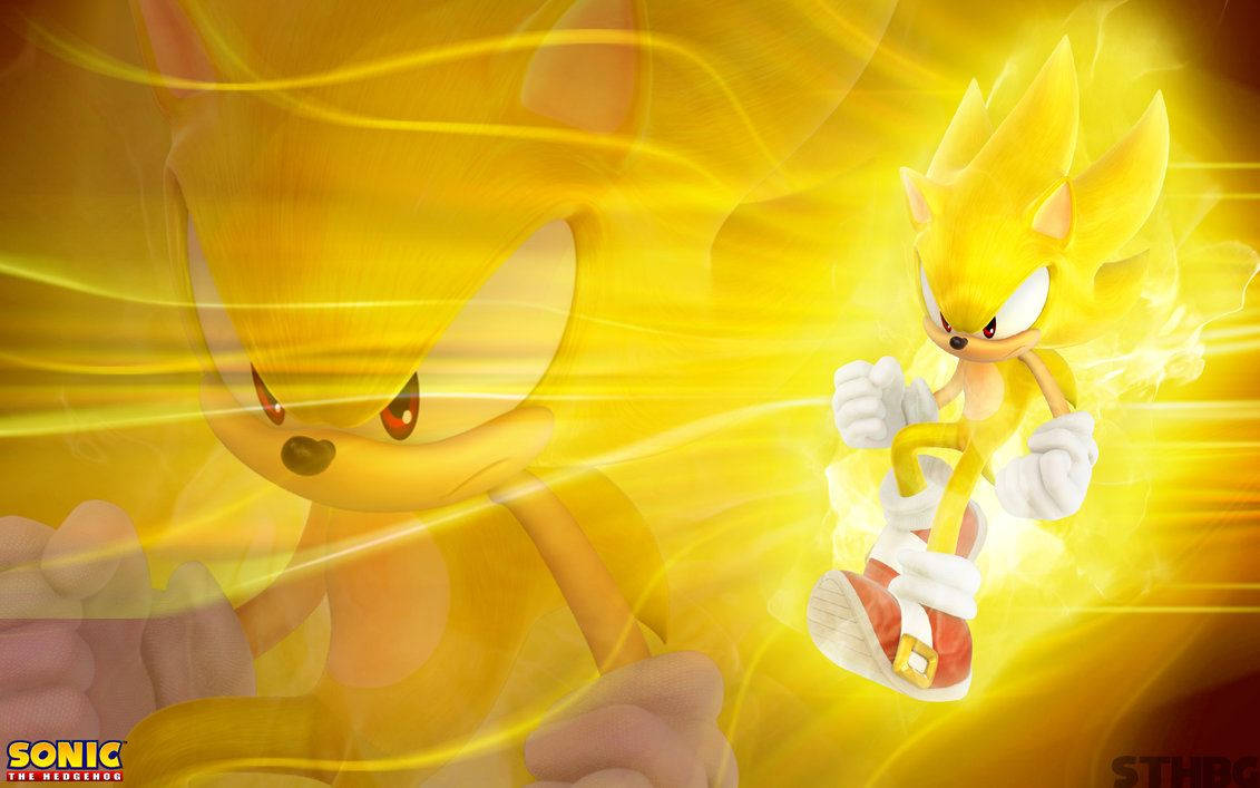 Bakgrunnsbilde av den superraske Super Sonic med økt hastighet.