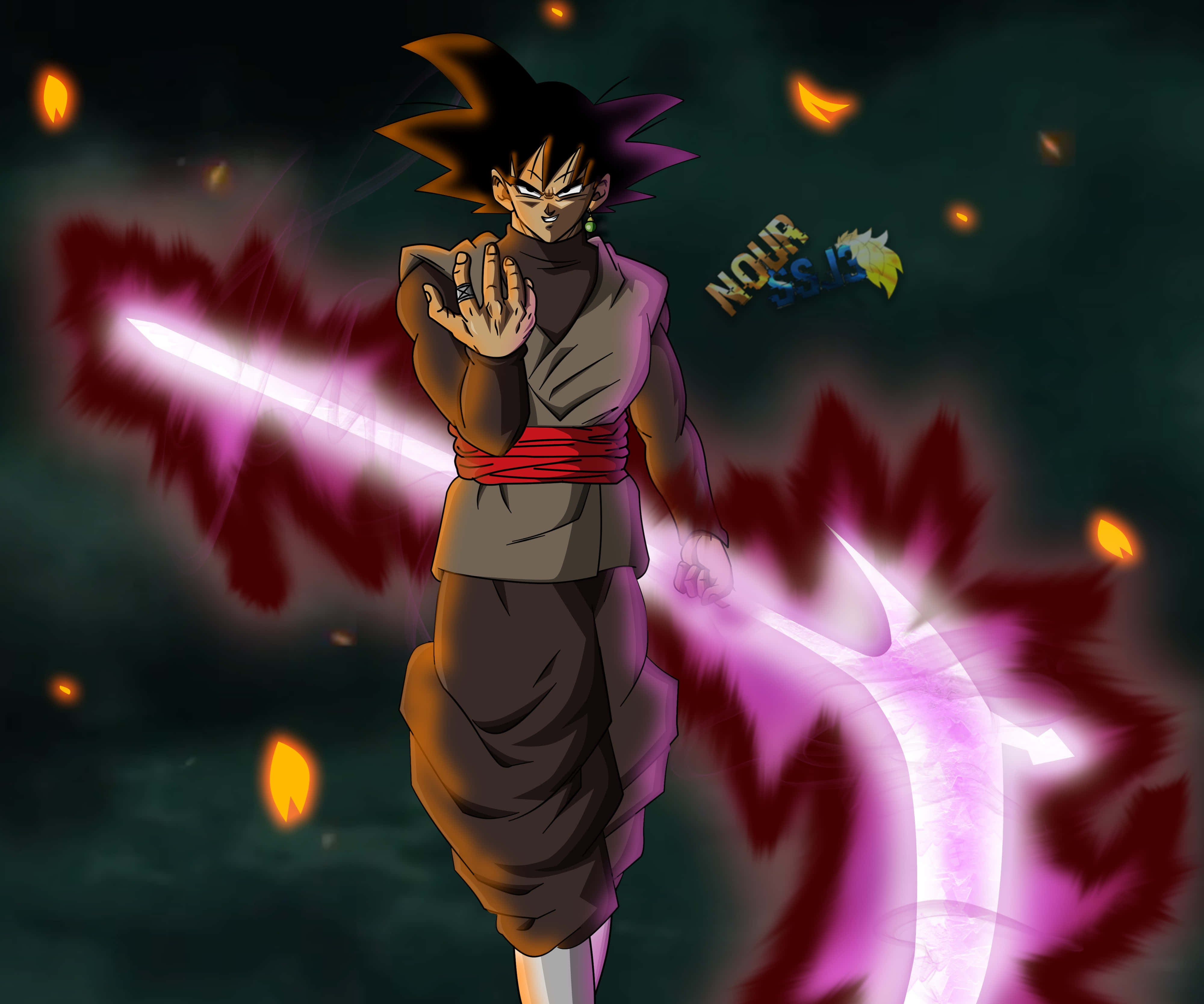 Den truende Goku Black i full kraft Bakgrunner
