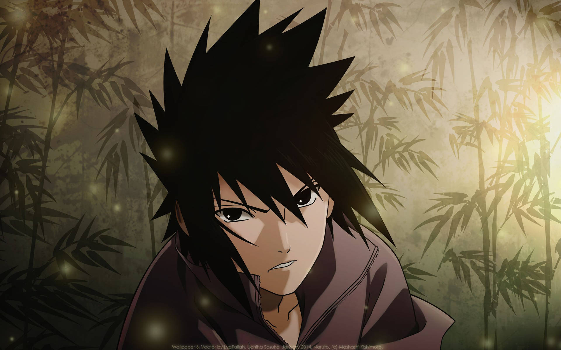 Bakgrunnsbilde av Sasuke Uchiha kjent som en rival av Naruto Uzumaki.