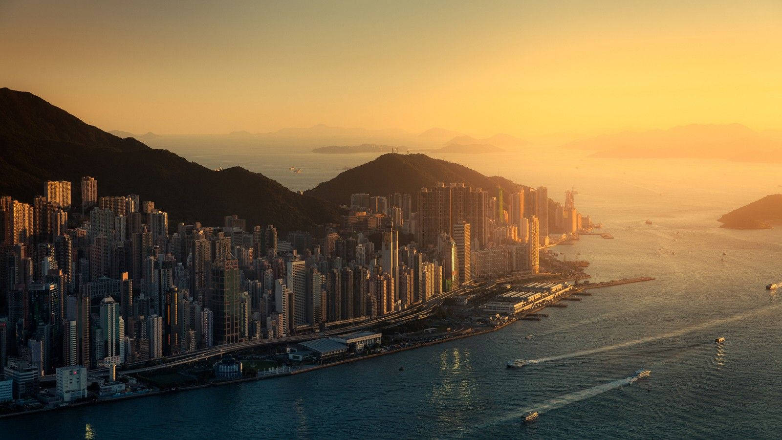 Den vakre silhuetten av Hongkong Bakgrunner
