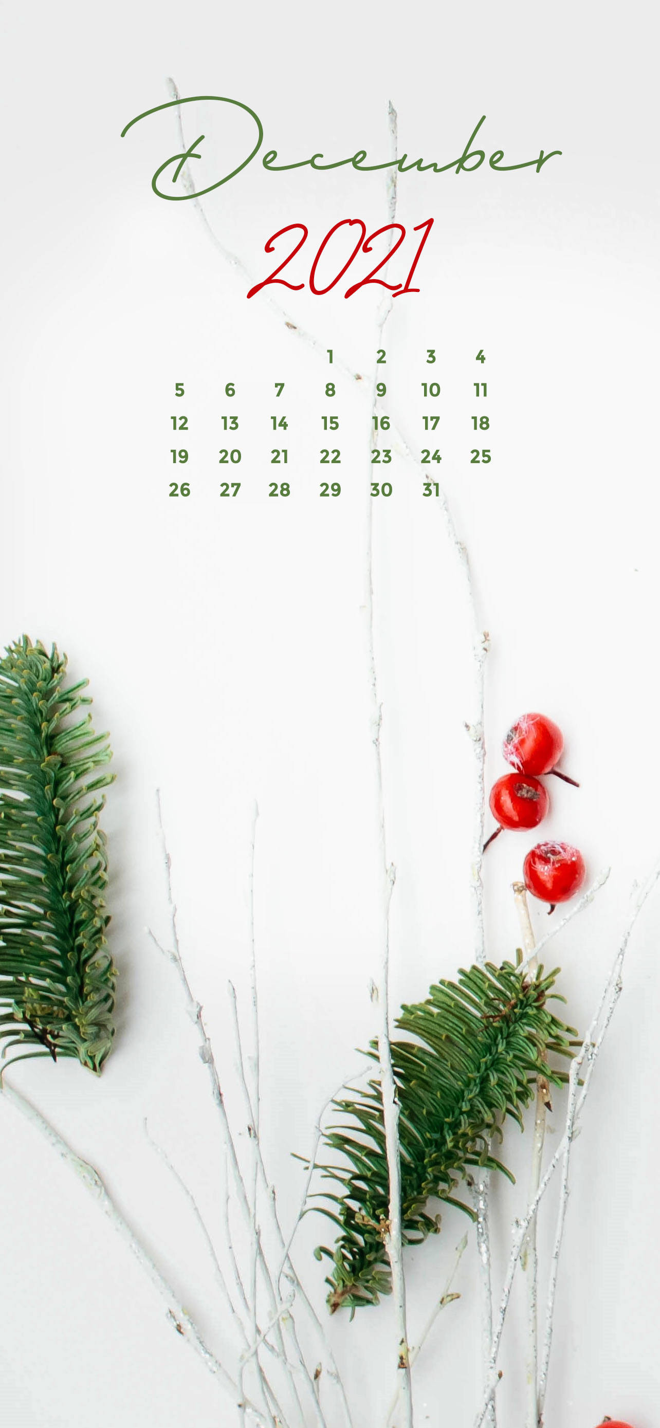 Desember 2021 Minimalistisk Kalender Bakgrunner
