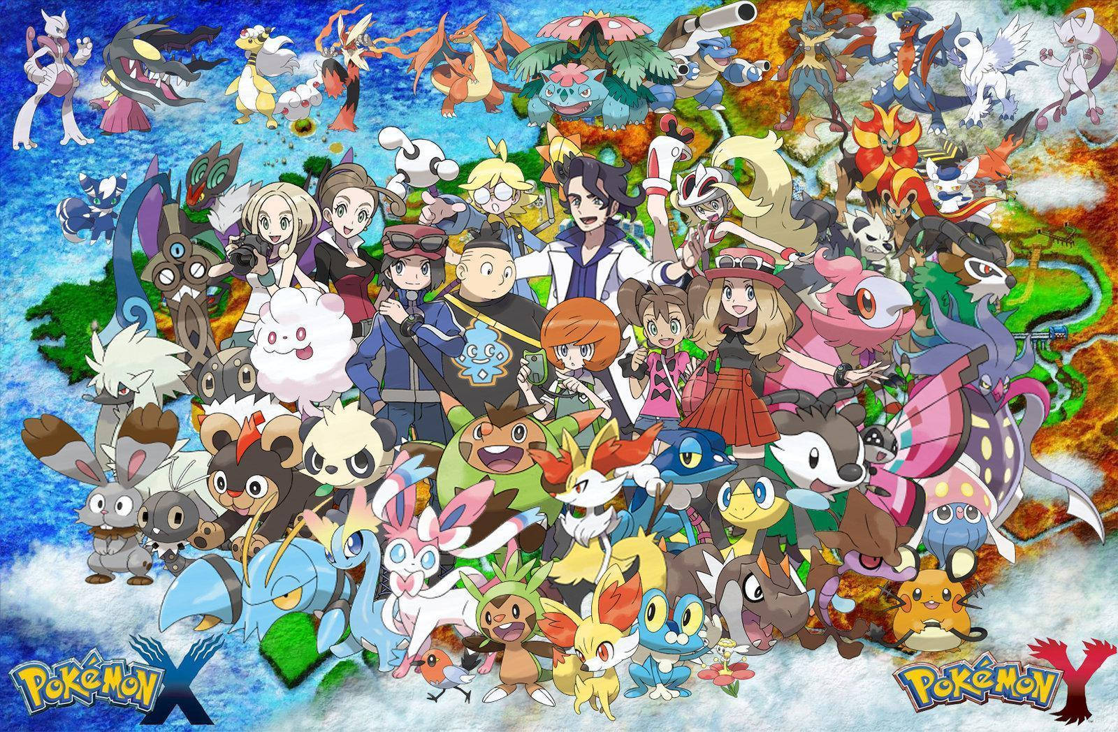 HD Pokémon-karakterer skrivebordsbakgrunn
