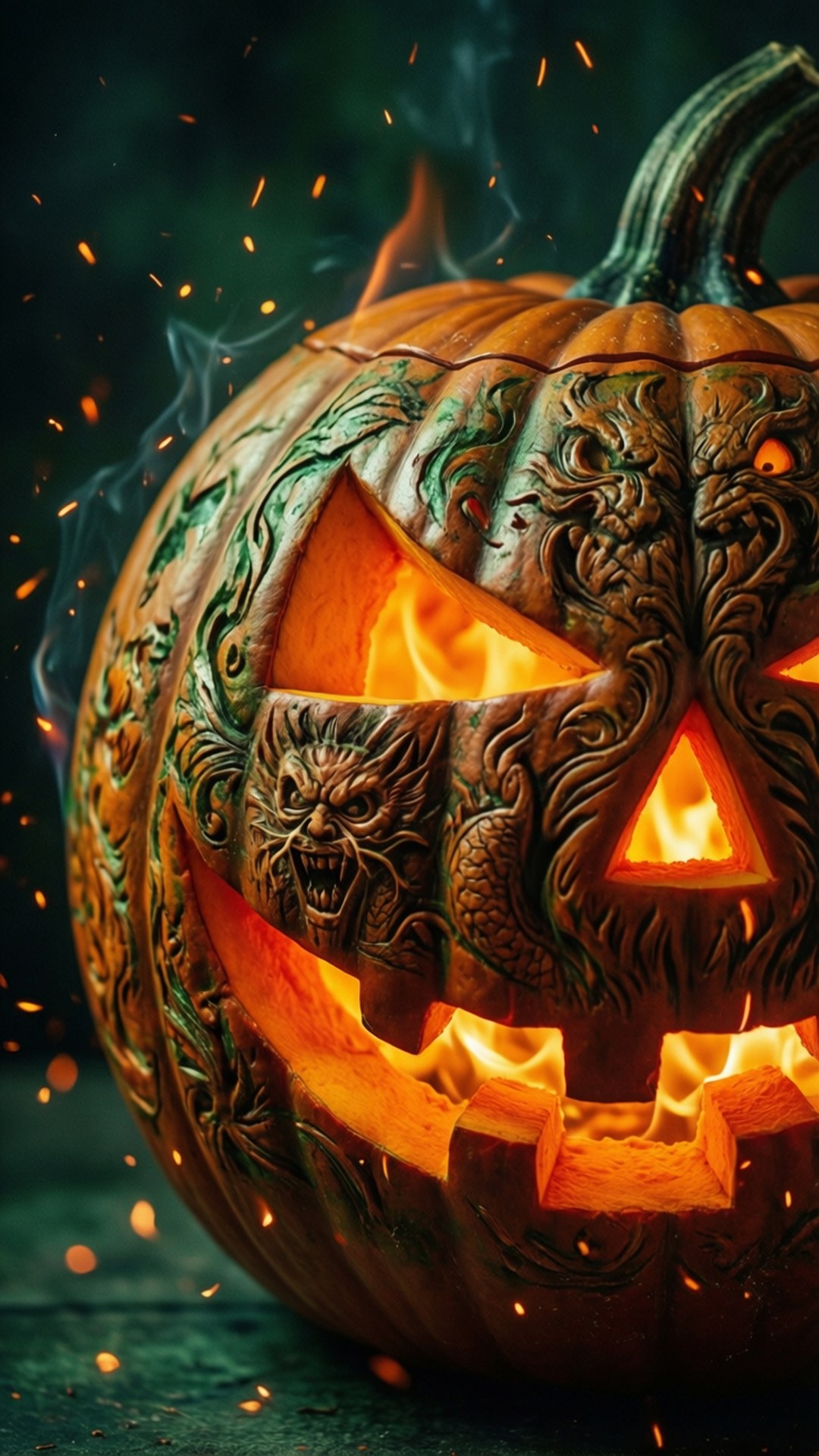 Detaljert jack-o'-lanterne Bakgrunner