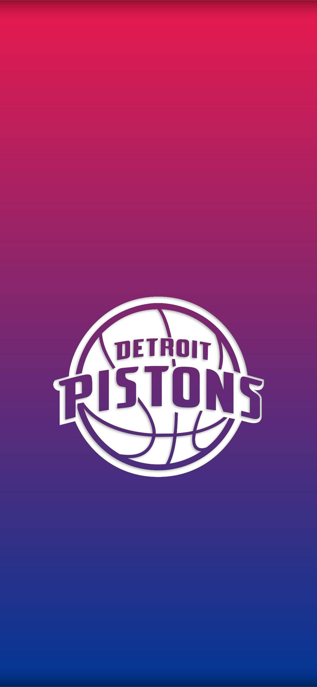 Detroit Pistons Two-Toned White Logo Bakgrunner