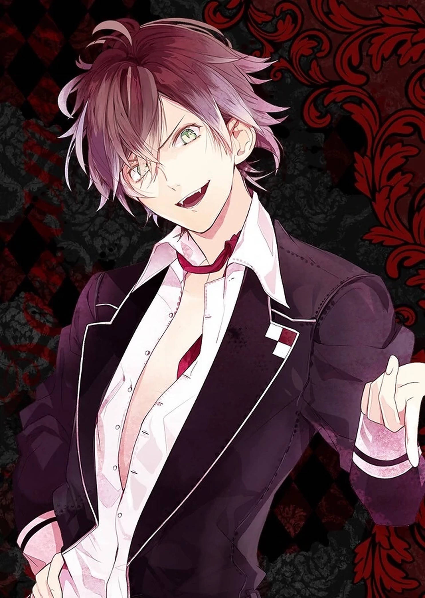 Diabolik Lovers Ayato Rød Plakat Bakgrunner