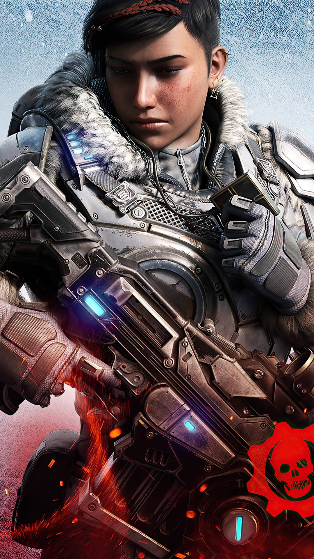 Diaz med logo Gears 5-telefon Bakgrunner
