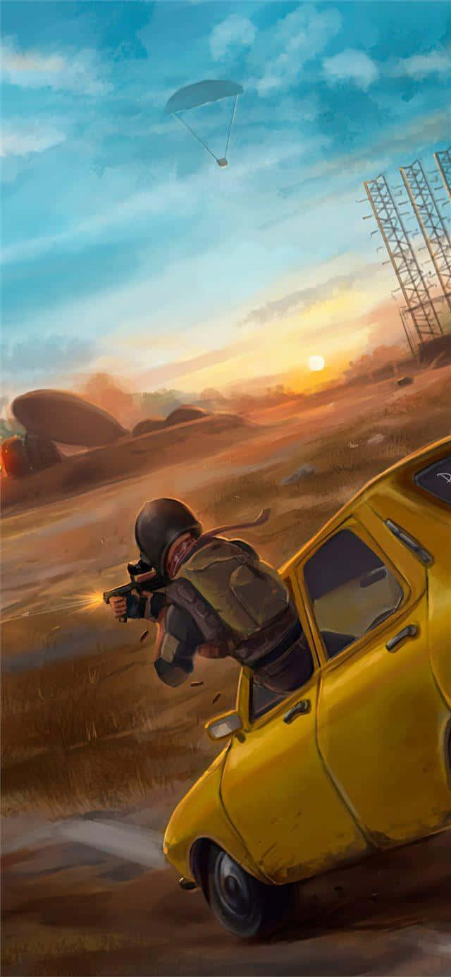 Digitalt maleri av en karakter PUBG iPhone Bakgrunner
