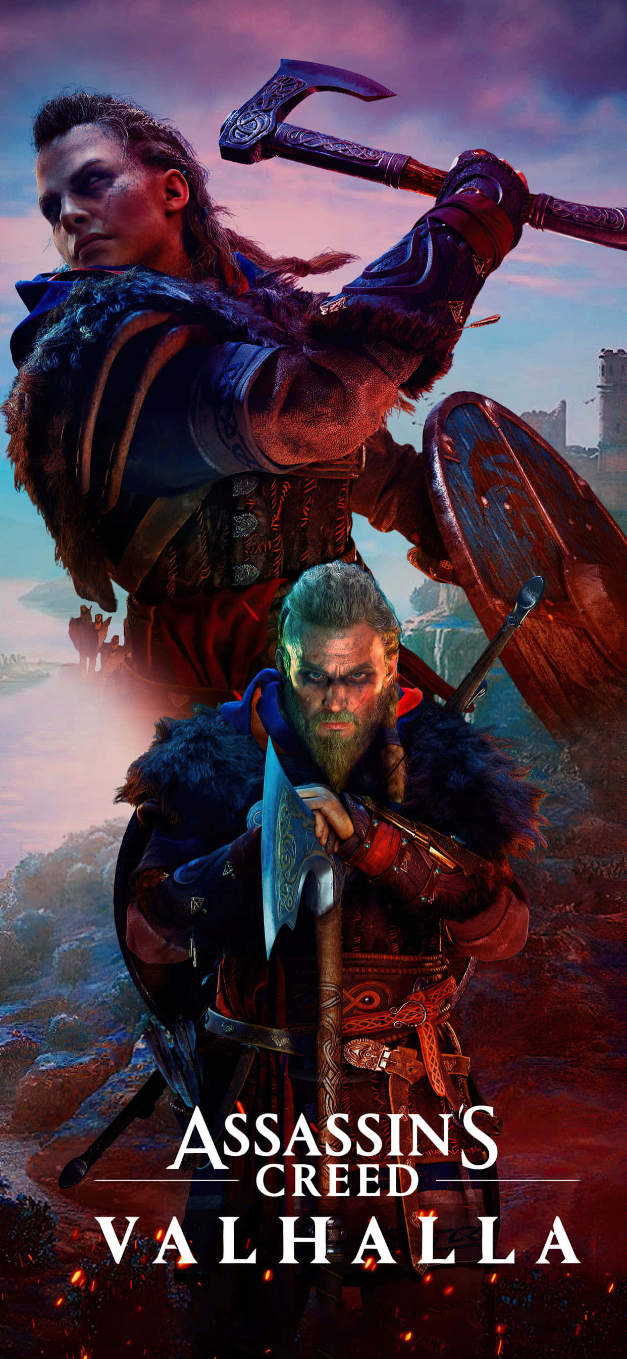 Digital Key Art iPhone Xs Max Assassin's Creed Valhalla Bakgrunn Bakgrunner