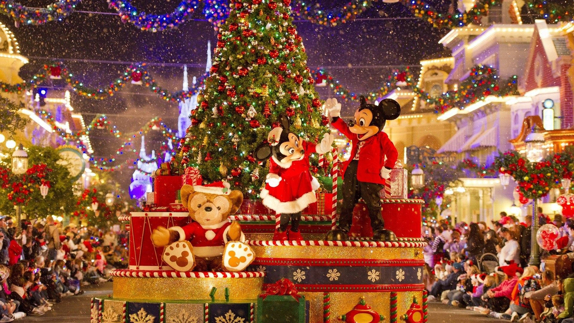 Disney 1920x1080 HD Mickey og Minnie juleopptreden Bakgrunner